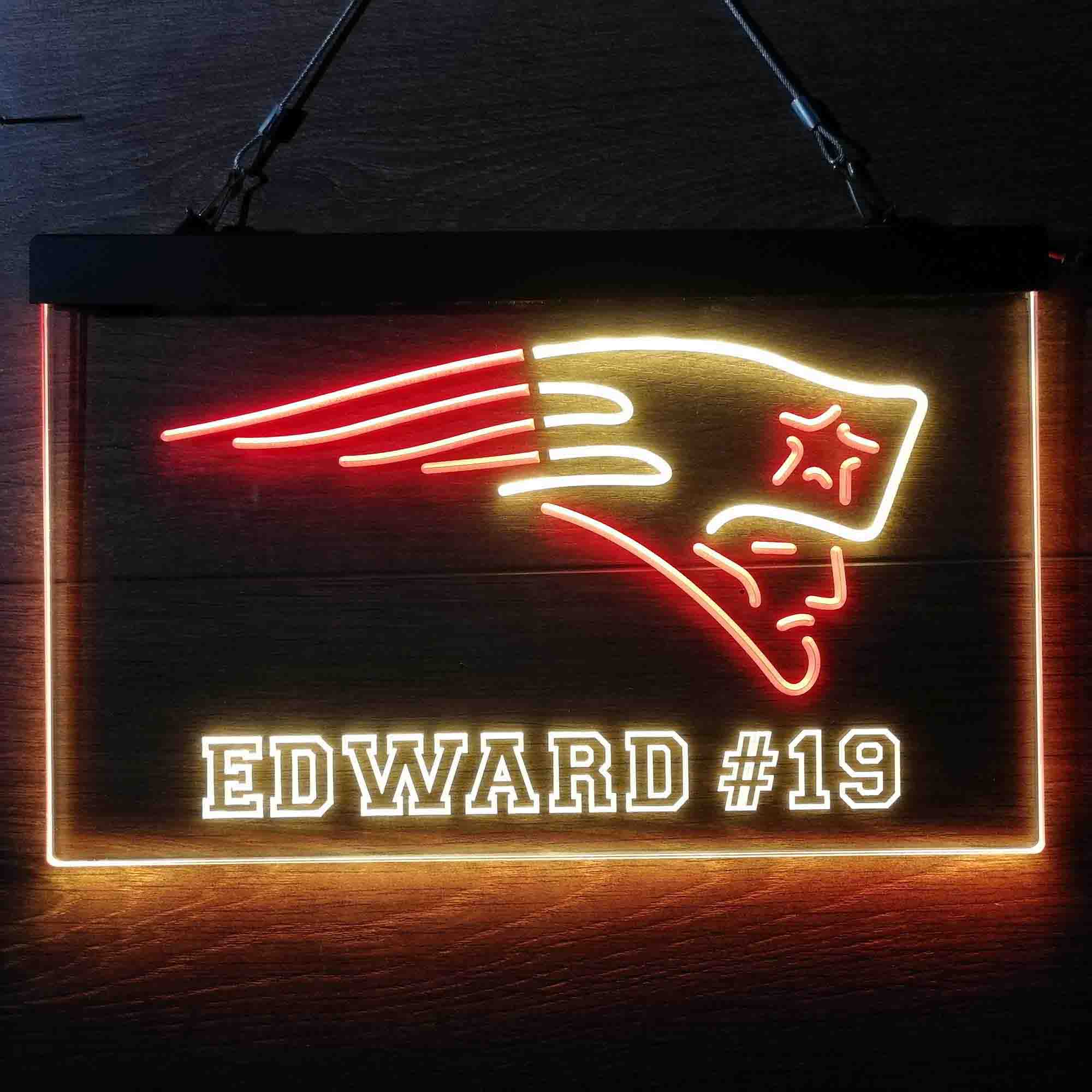 Personalized New England Patriots Team Number Neon-Like LED Sign - ProLedSign