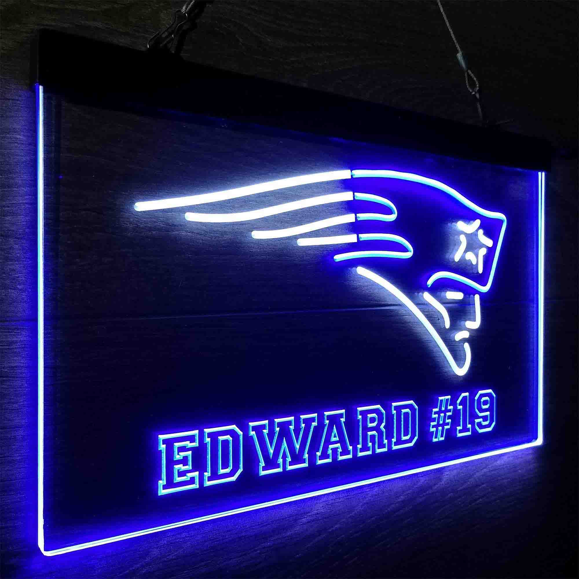 Personalized New England Patriots Team Number Neon-Like LED Sign - ProLedSign