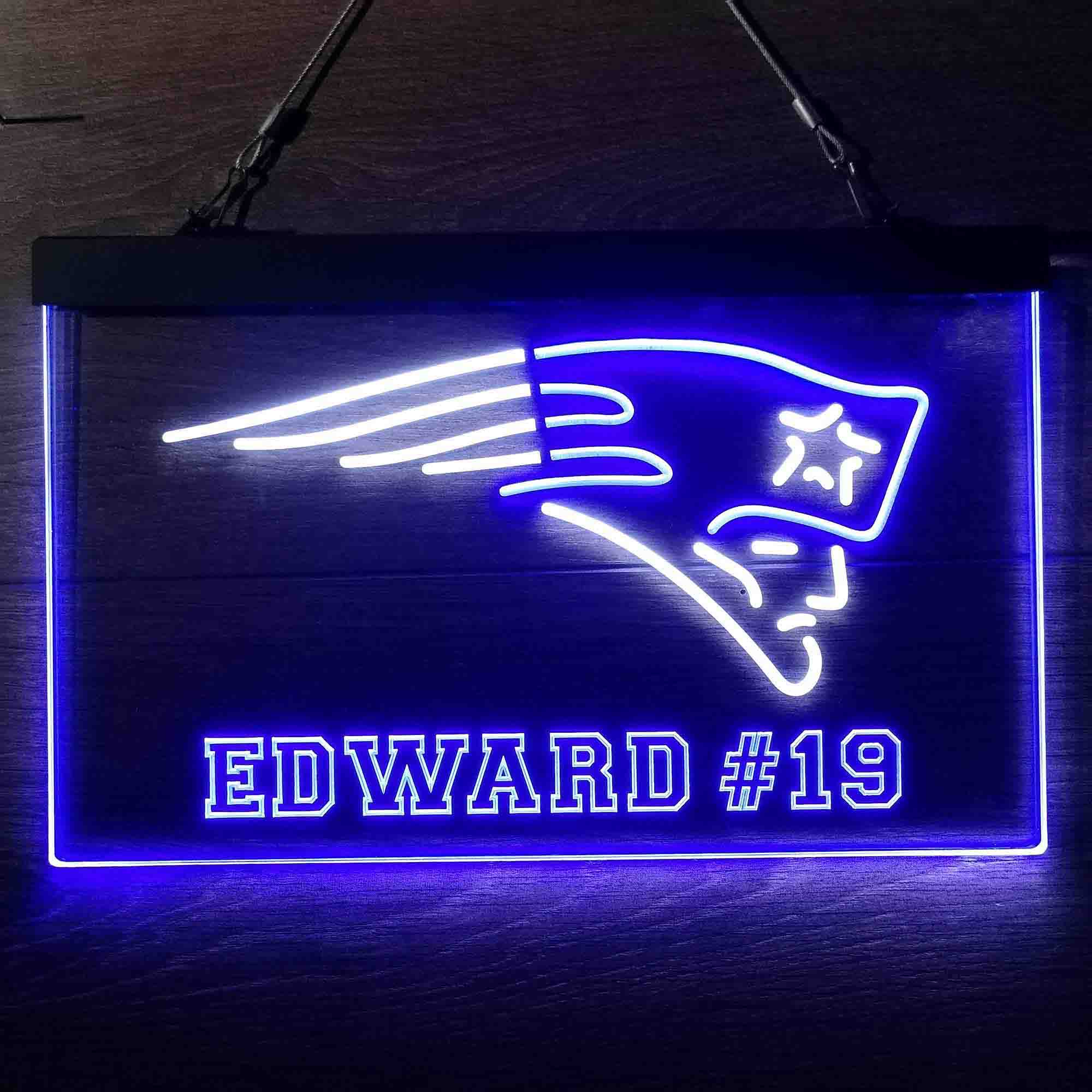 Personalized New England Patriots Team Number Neon-Like LED Sign - ProLedSign