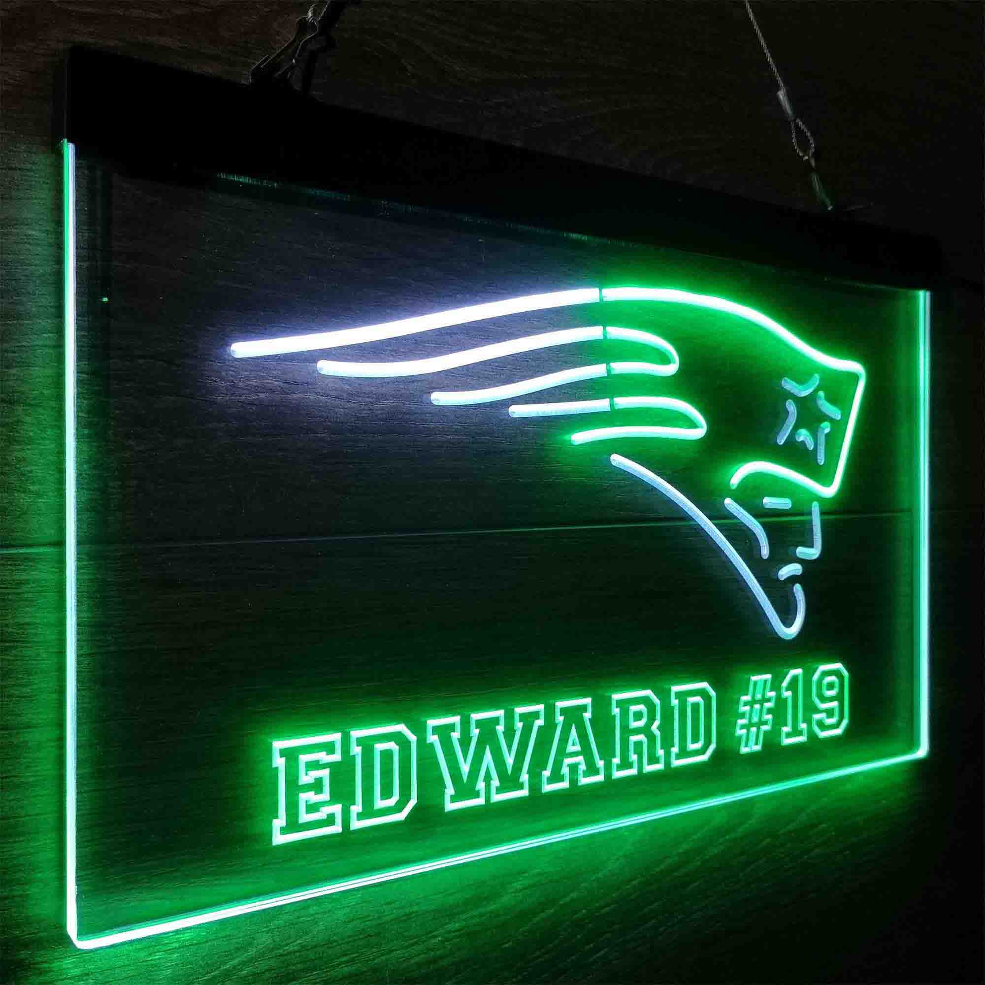 Personalized New England Patriots Team Number Neon-Like LED Sign - ProLedSign