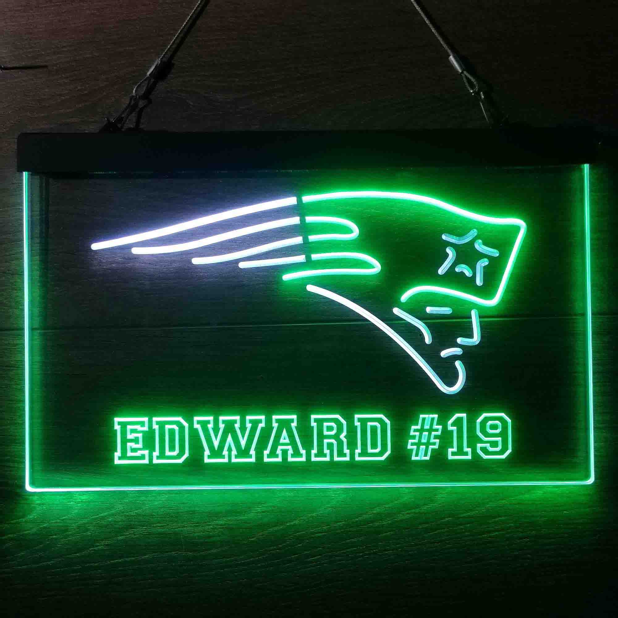 Personalized New England Patriots Team Number Neon-Like LED Sign - ProLedSign