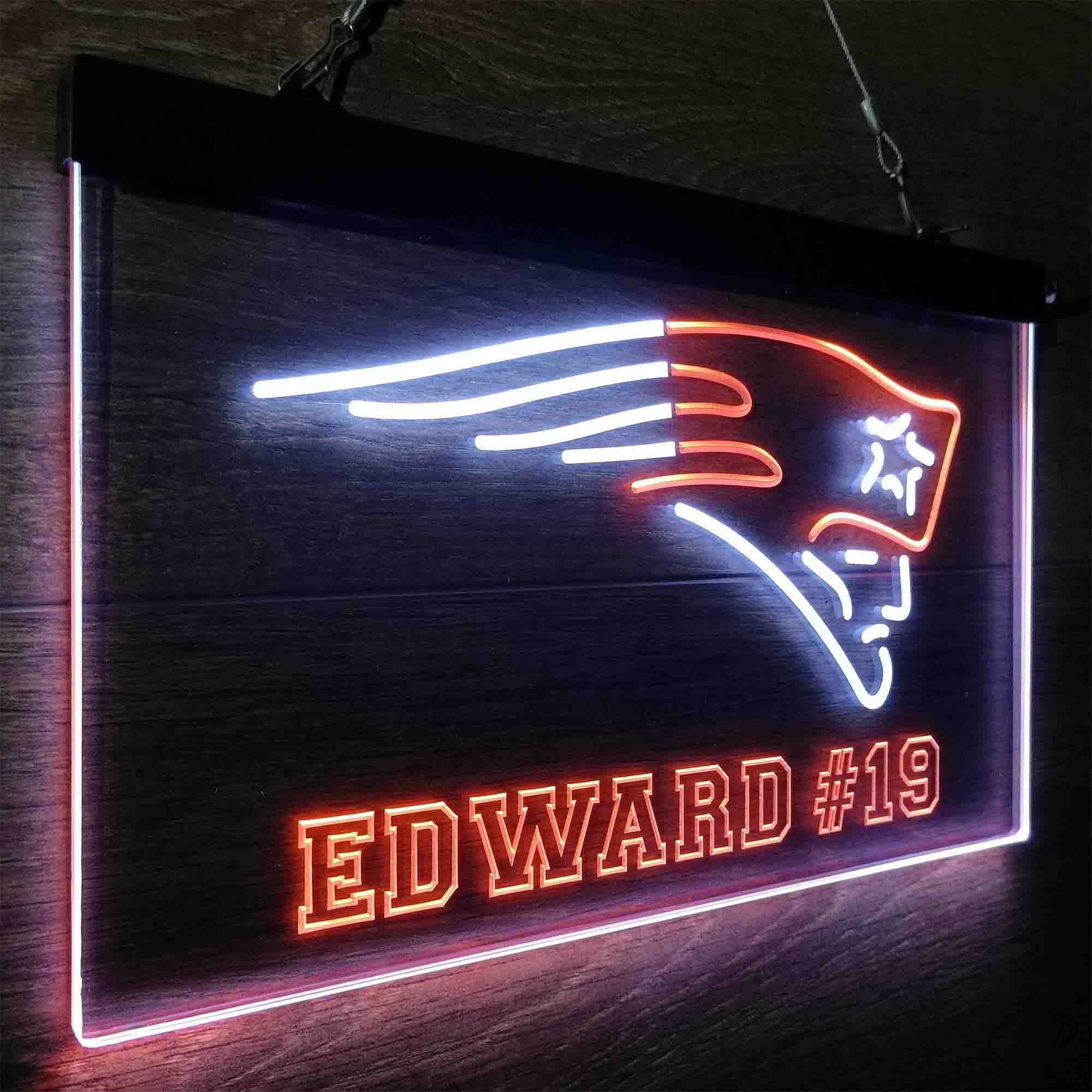 Personalized New England Patriots Team Number Neon-Like LED Sign - ProLedSign