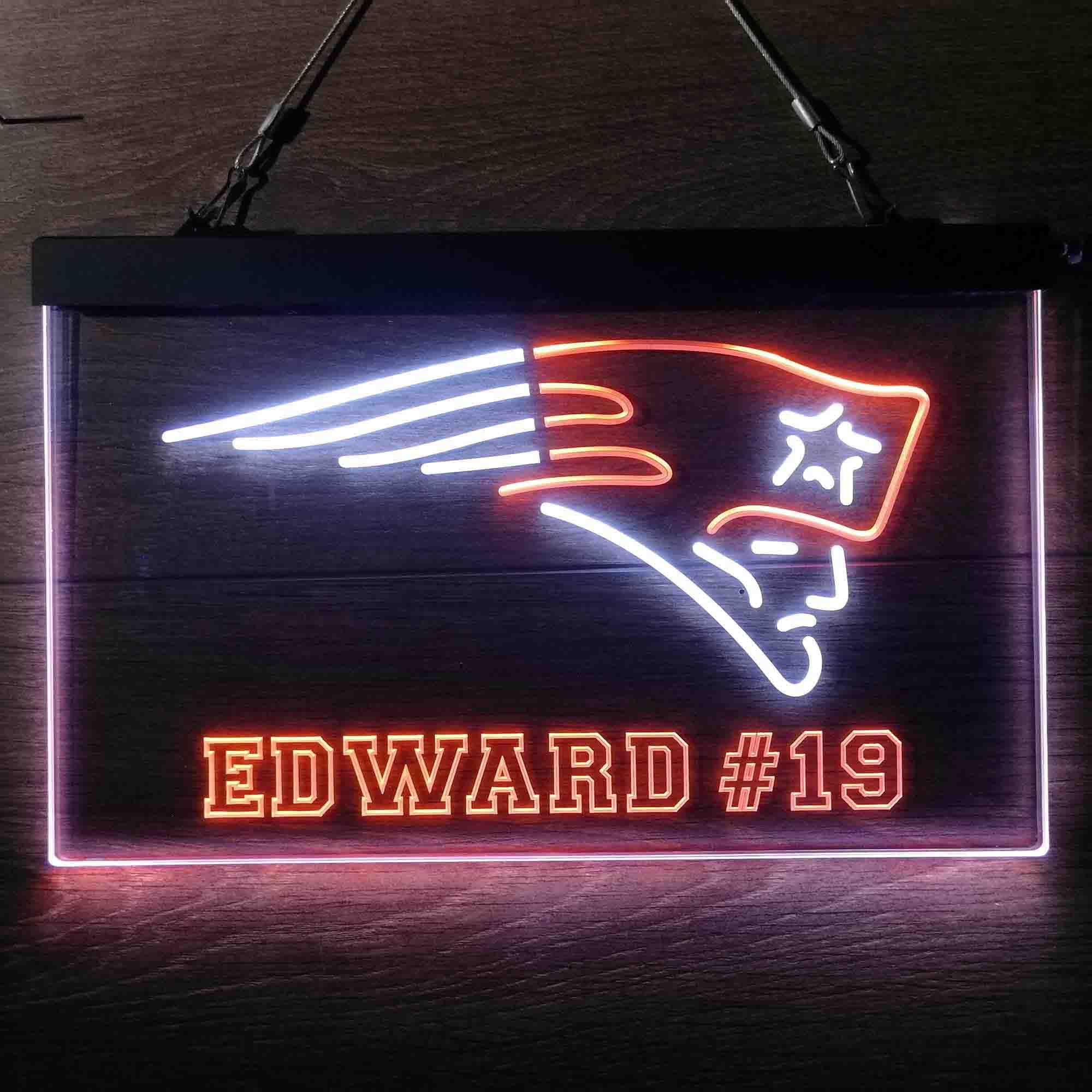 Personalized New England Patriots Team Number Neon-Like LED Sign - ProLedSign