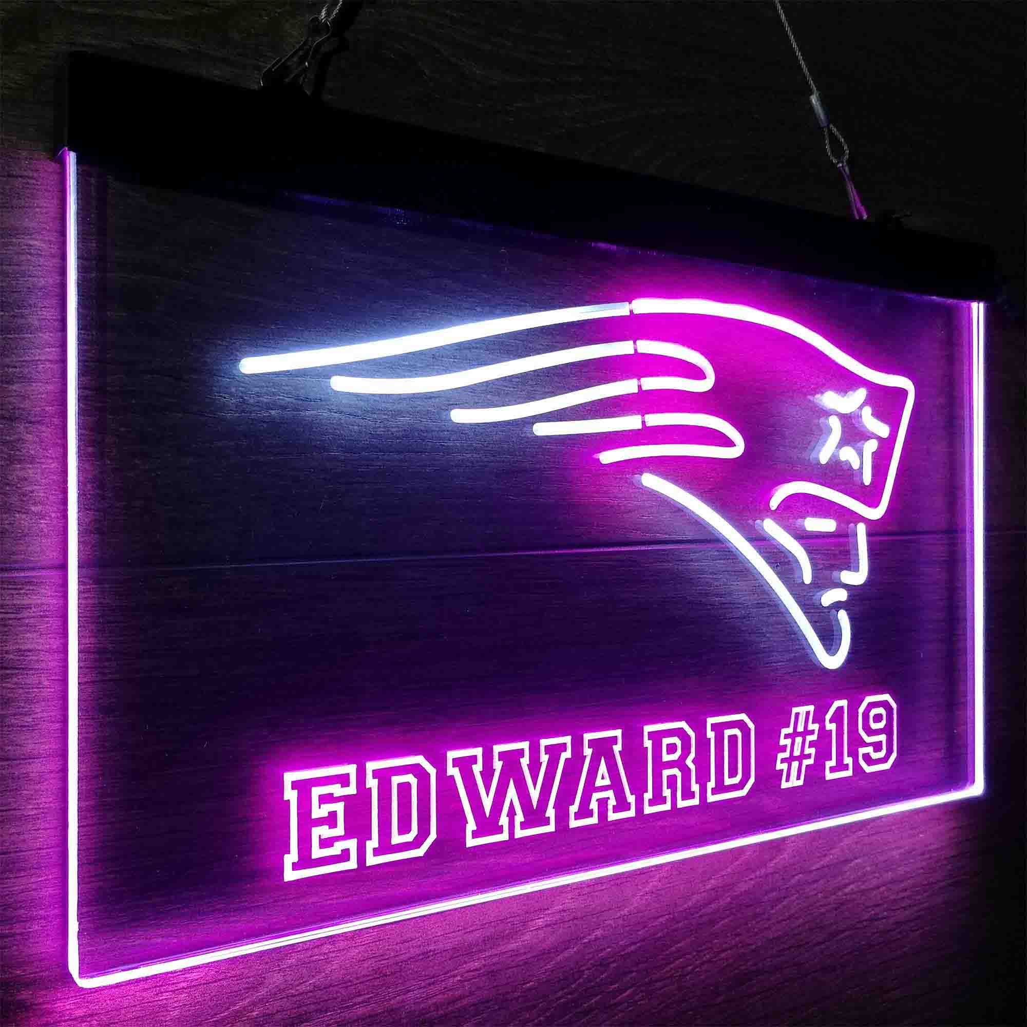 Personalized New England Patriots Team Number Neon-Like LED Sign - ProLedSign