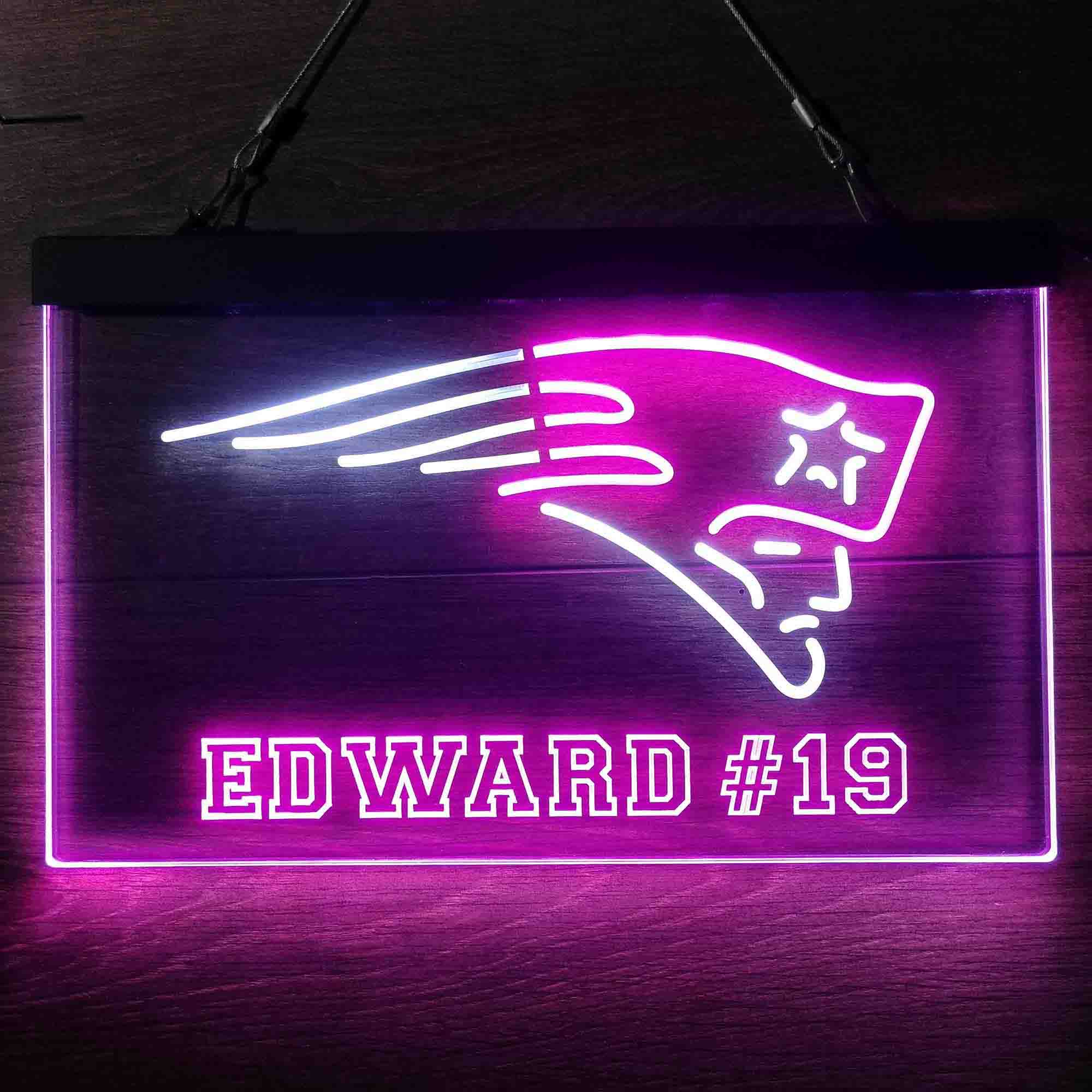 Personalized New England Patriots Team Number Neon-Like LED Sign - ProLedSign