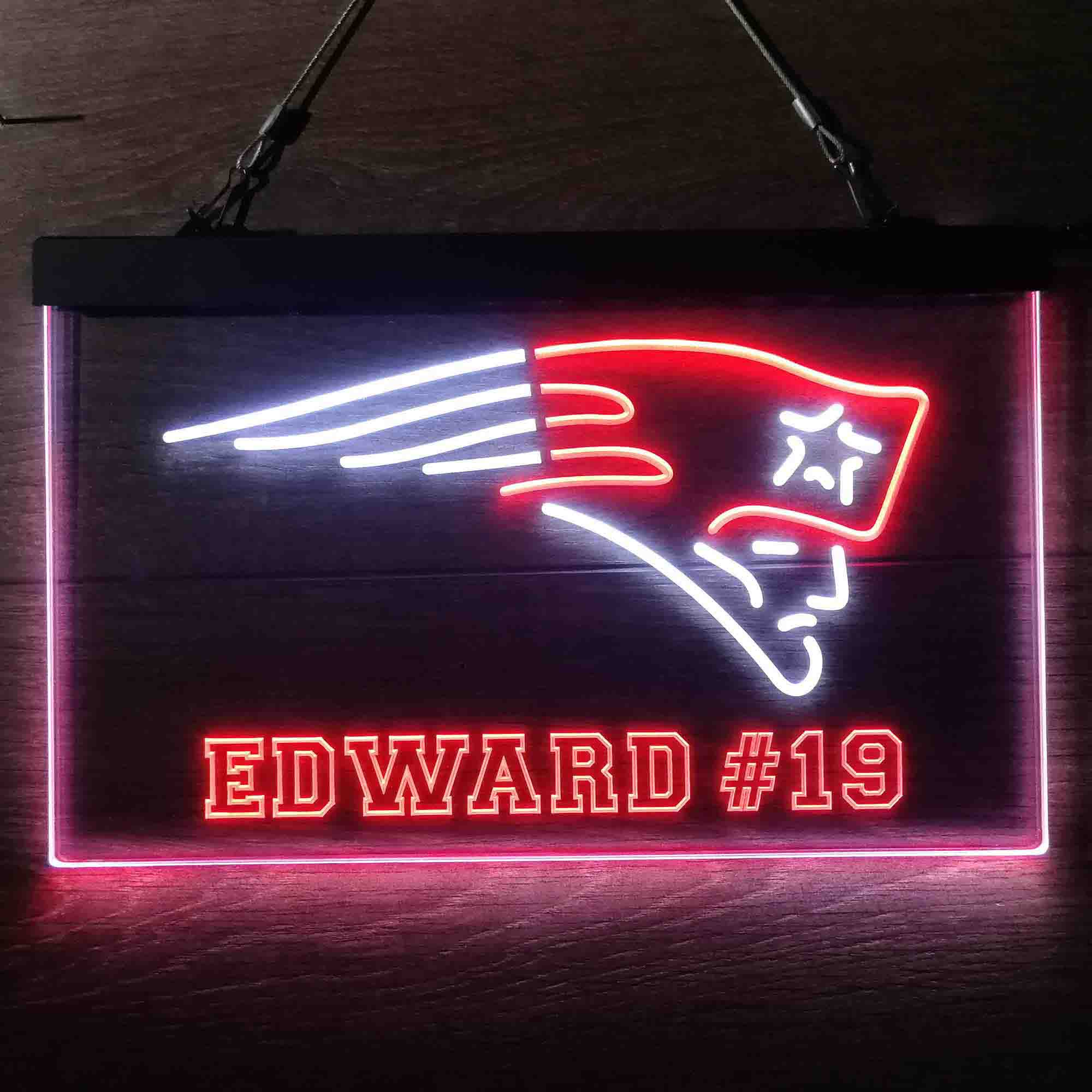 Personalized New England Patriots Team Number Neon-Like LED Sign - ProLedSign