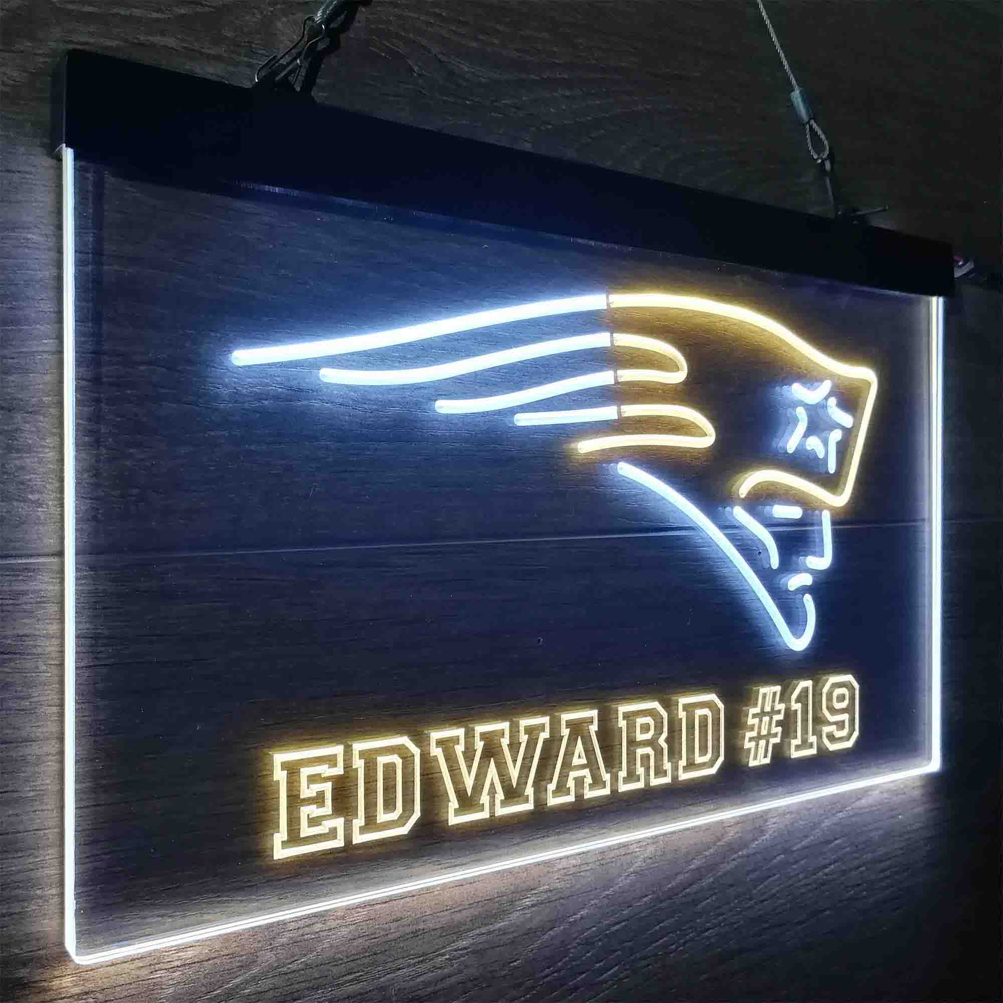 Personalized New England Patriots Team Number Neon-Like LED Sign - ProLedSign