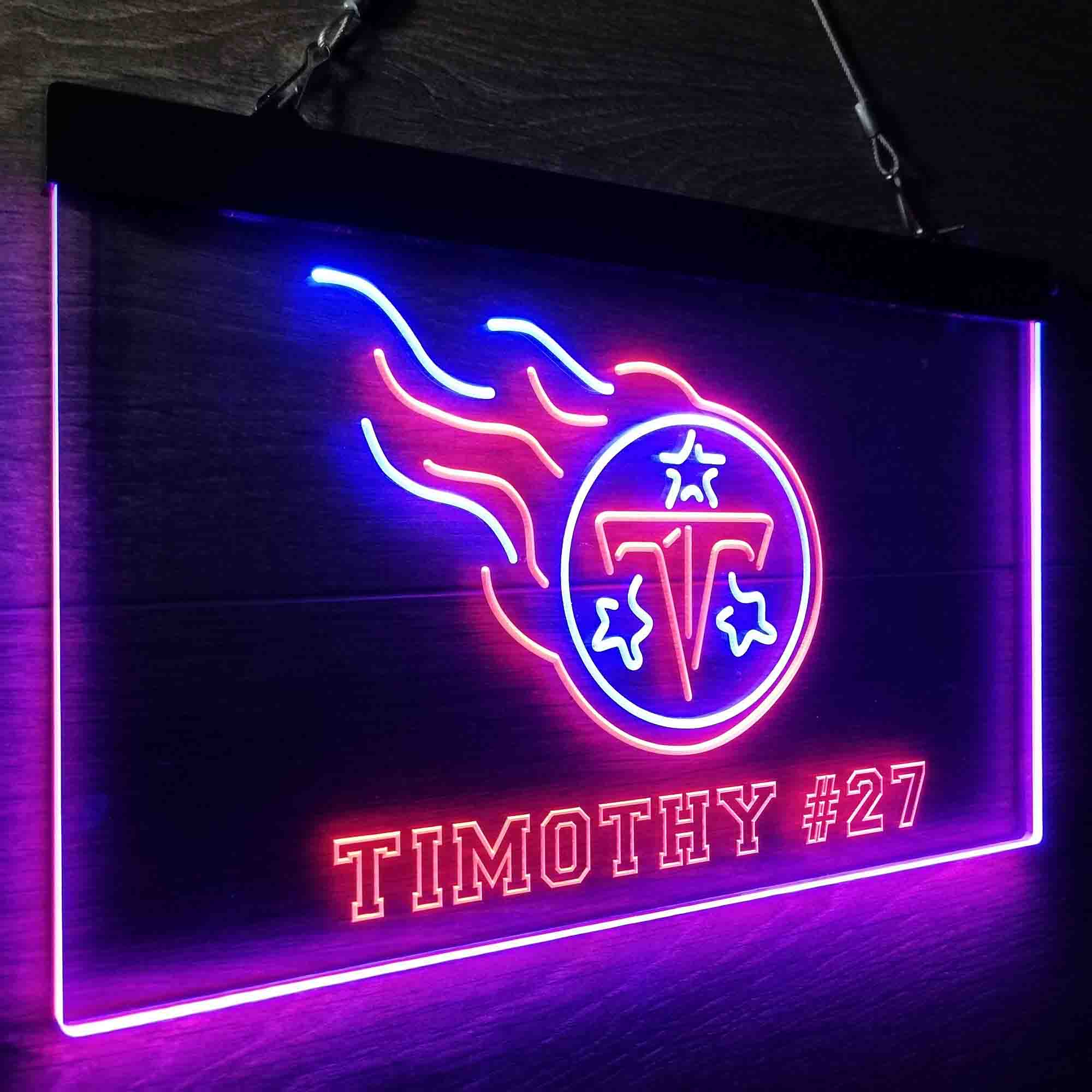 Personalized Tennessee Titans Team Number Neon-Like LED Sign - ProLedSign