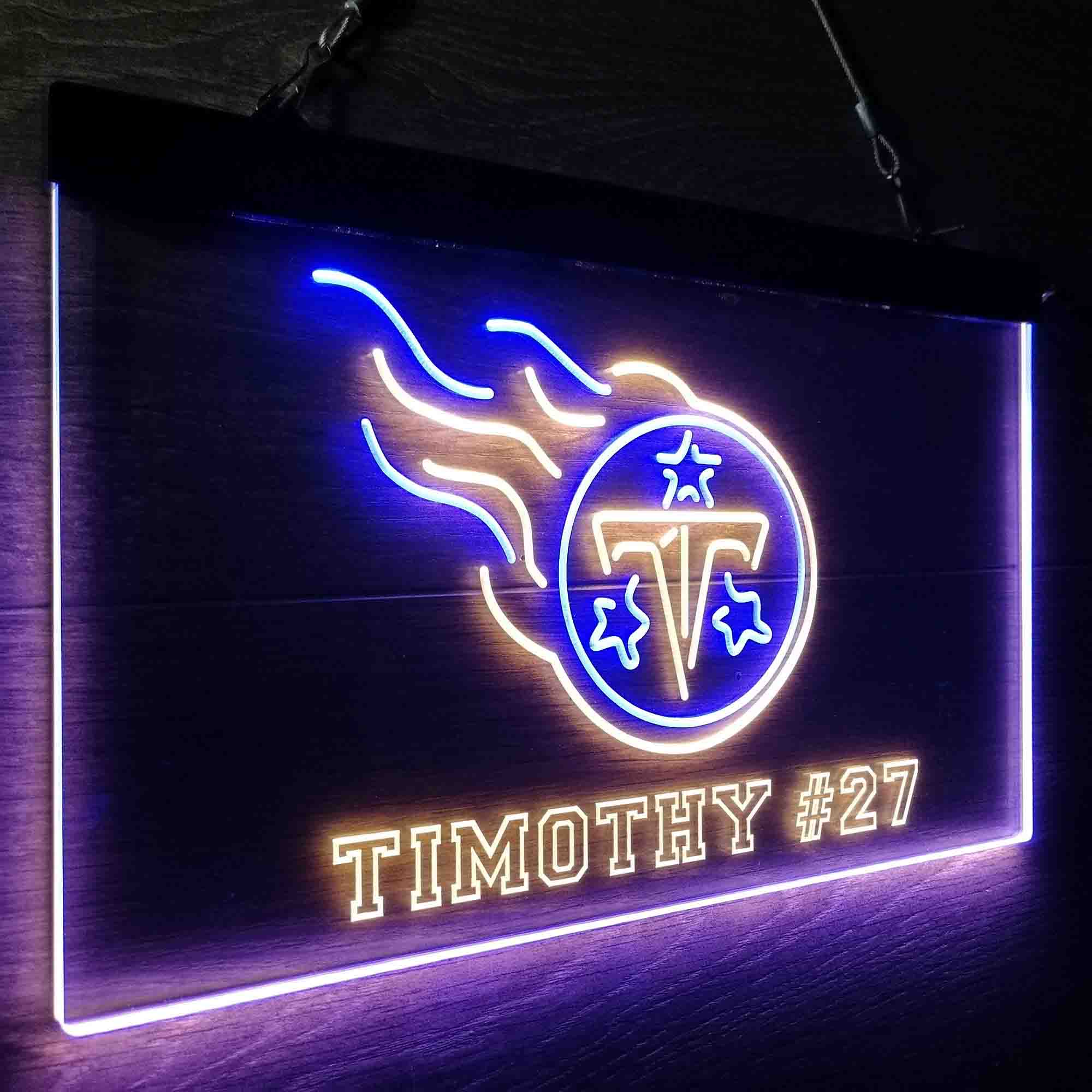 Personalized Tennessee Titans Team Number Neon-Like LED Sign - ProLedSign