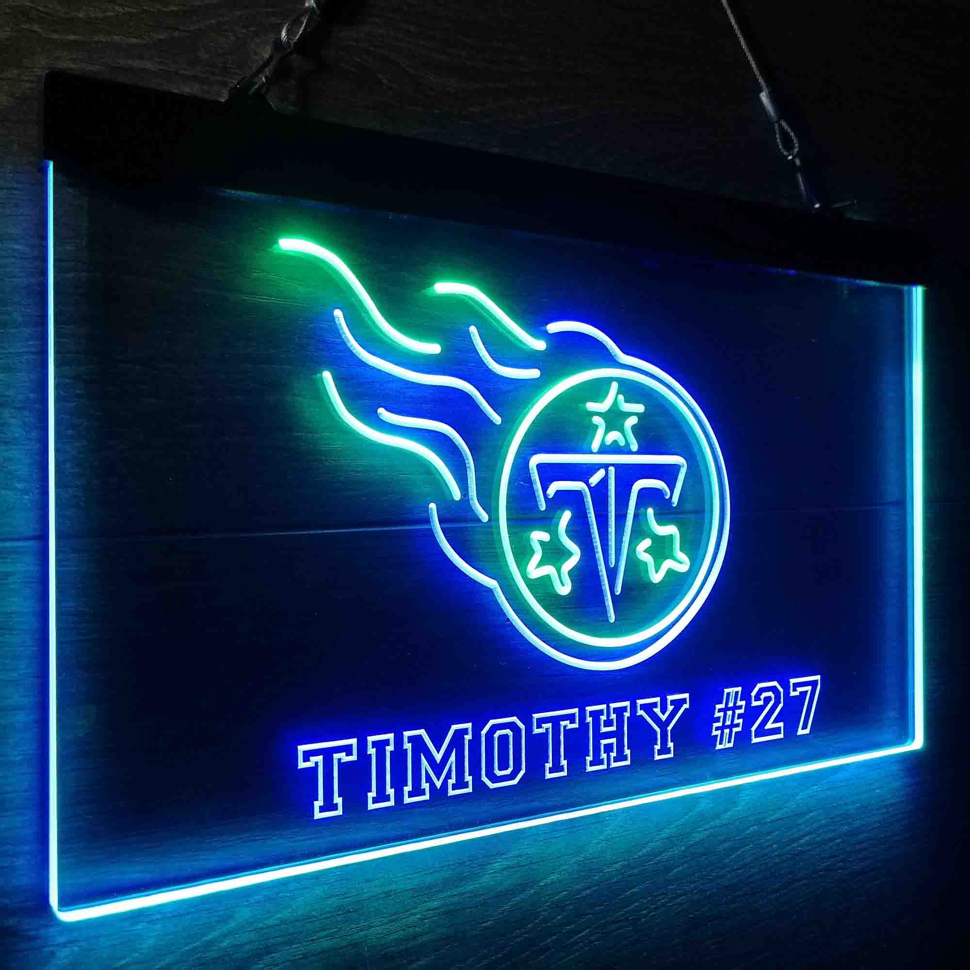 Personalized Tennessee Titans Team Number Neon-Like LED Sign - ProLedSign