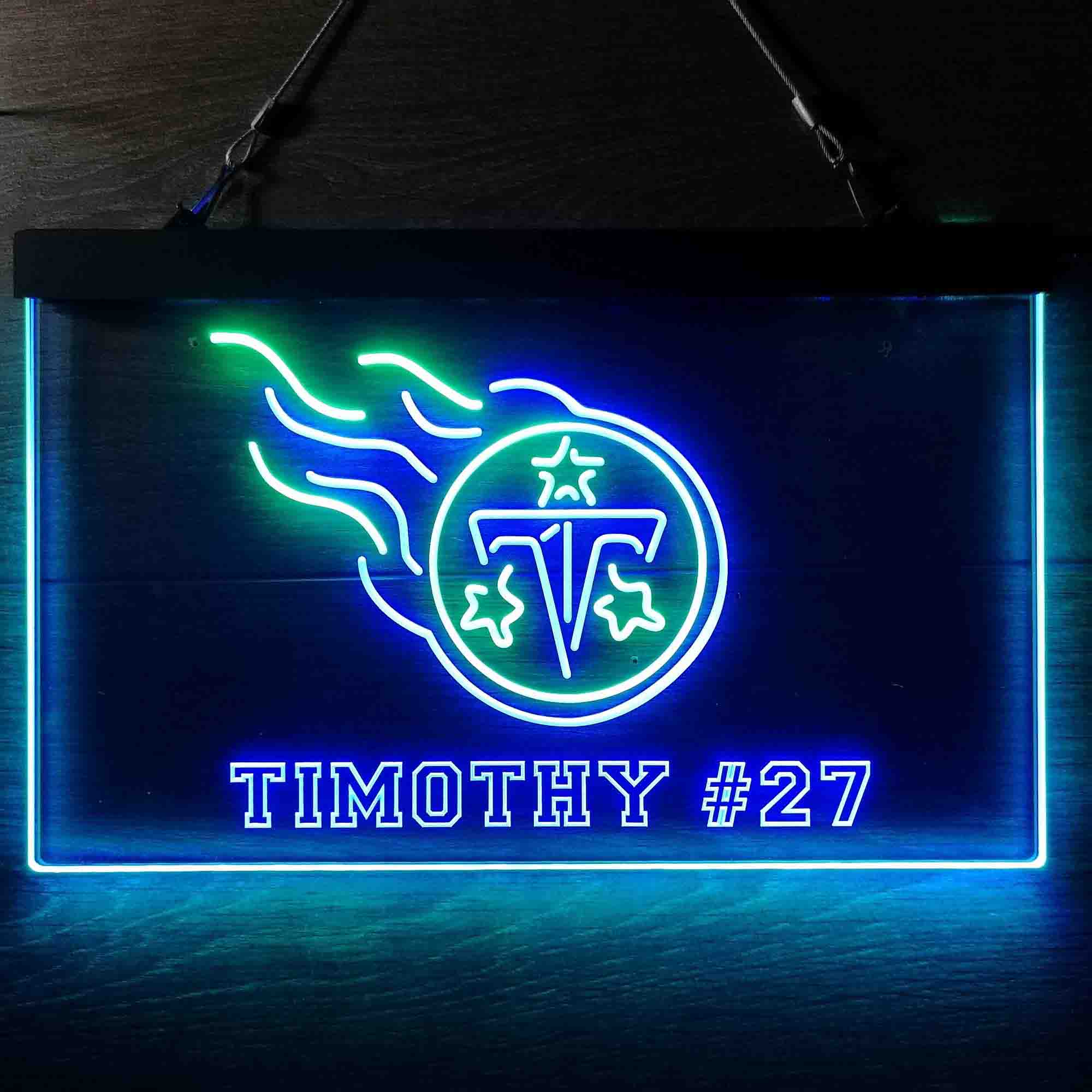 Personalized Tennessee Titans Team Number Neon-Like LED Sign - ProLedSign