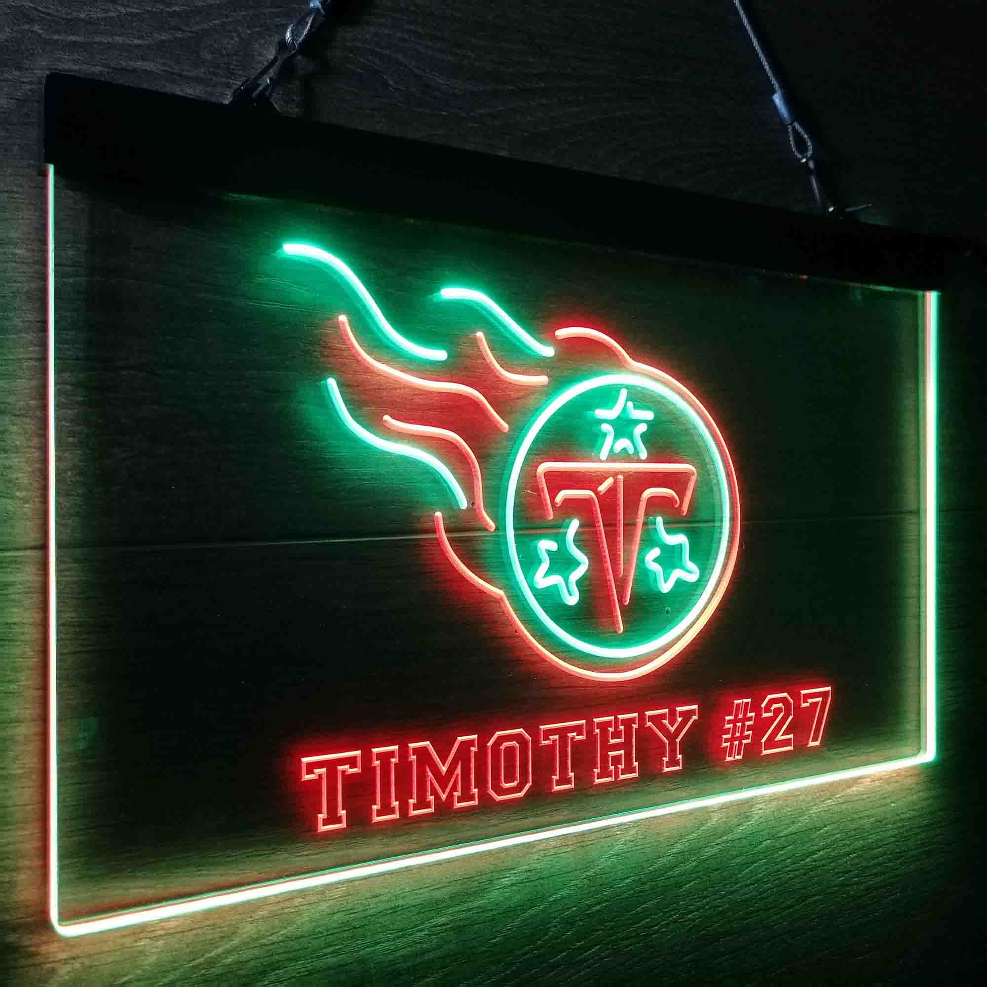 Personalized Tennessee Titans Team Number Neon-Like LED Sign - ProLedSign