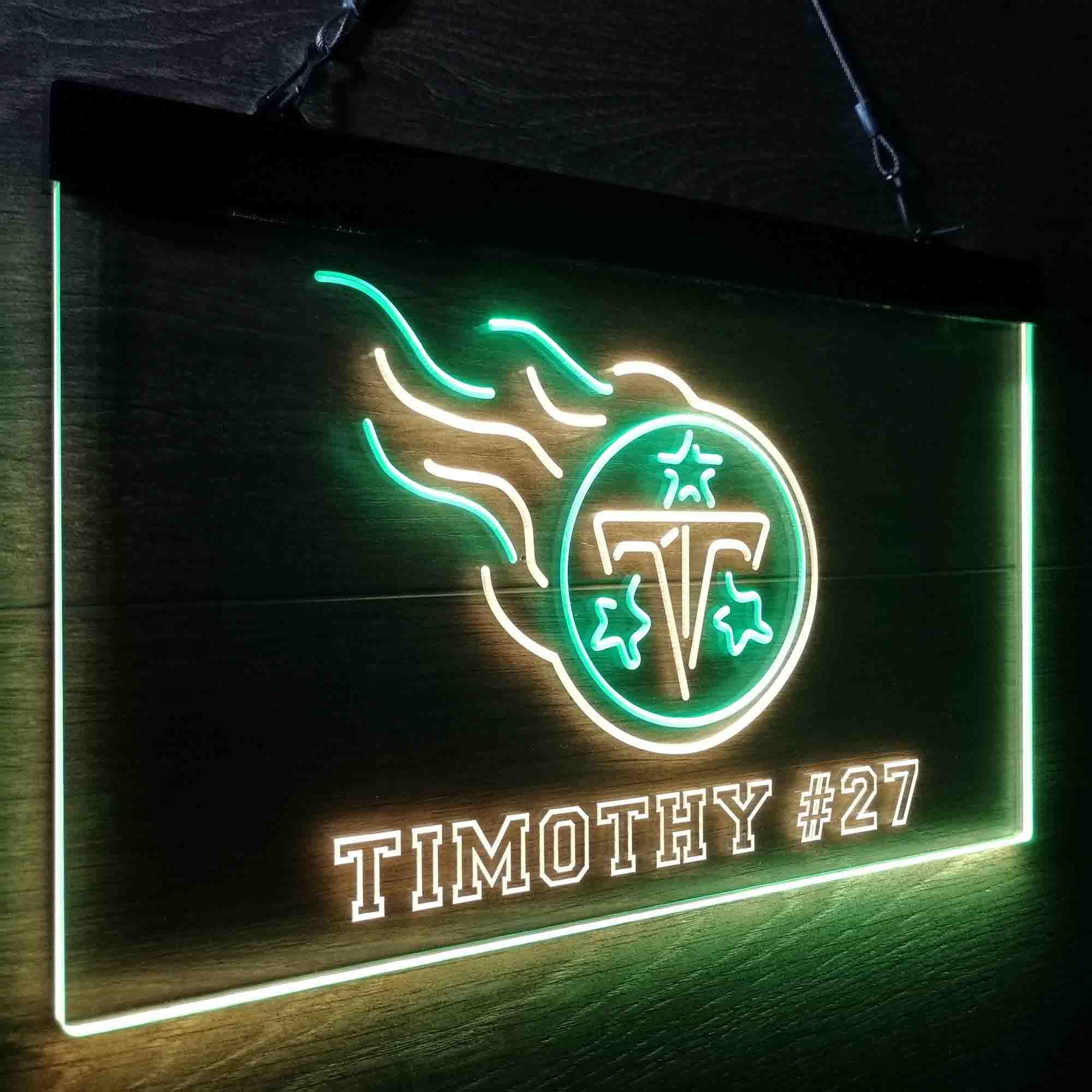 Personalized Tennessee Titans Team Number Neon-Like LED Sign - ProLedSign