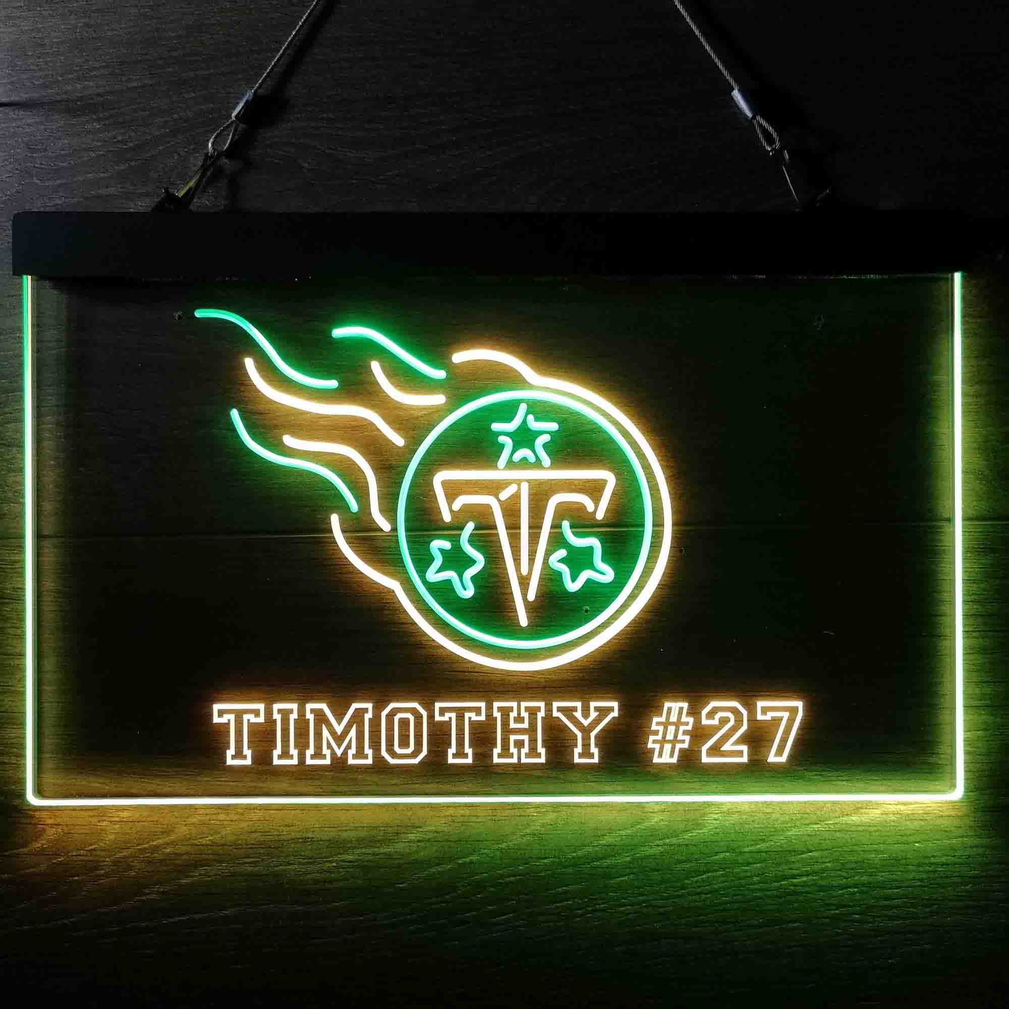 Personalized Tennessee Titans Team Number Neon-Like LED Sign - ProLedSign