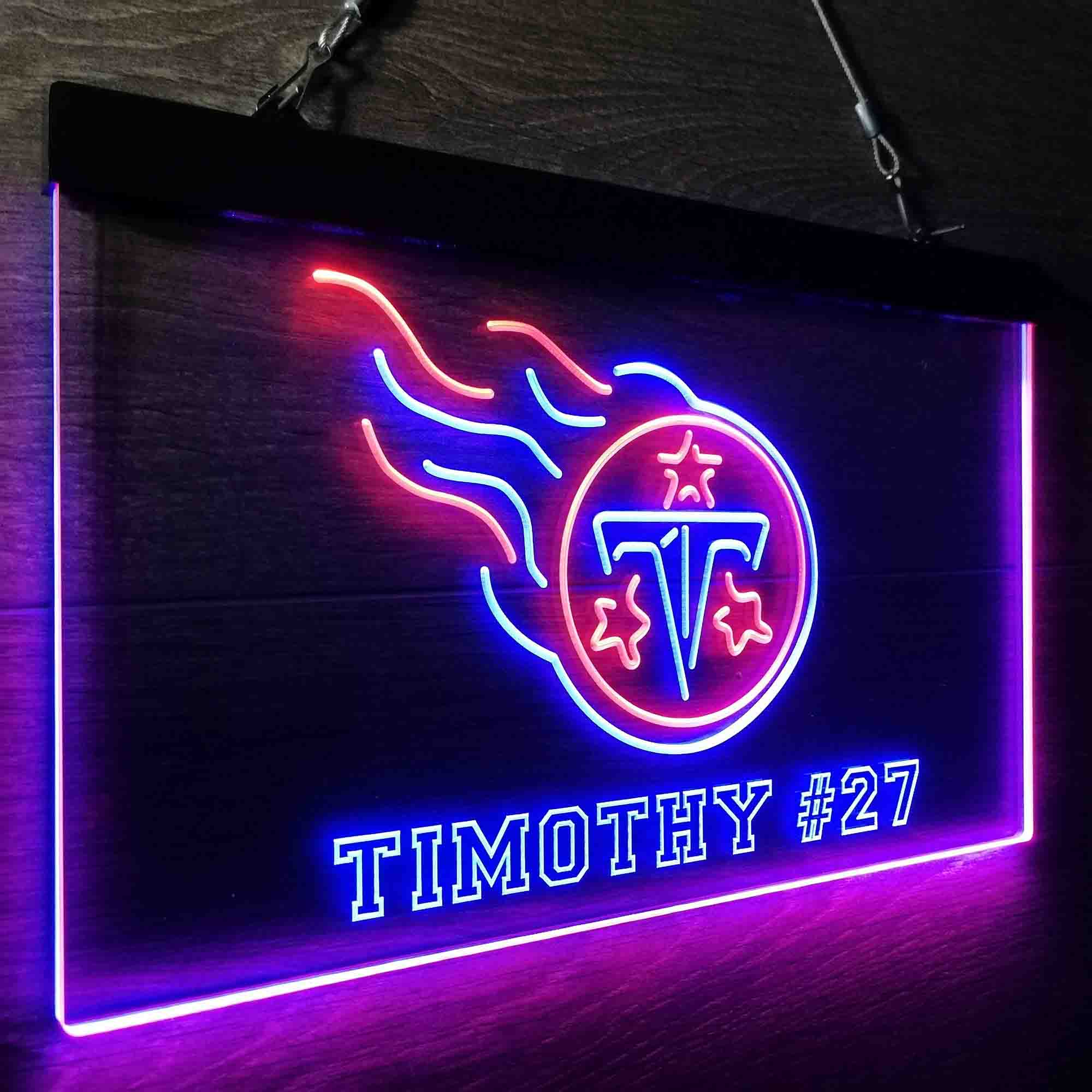 Personalized Tennessee Titans Team Number Neon-Like LED Sign - ProLedSign