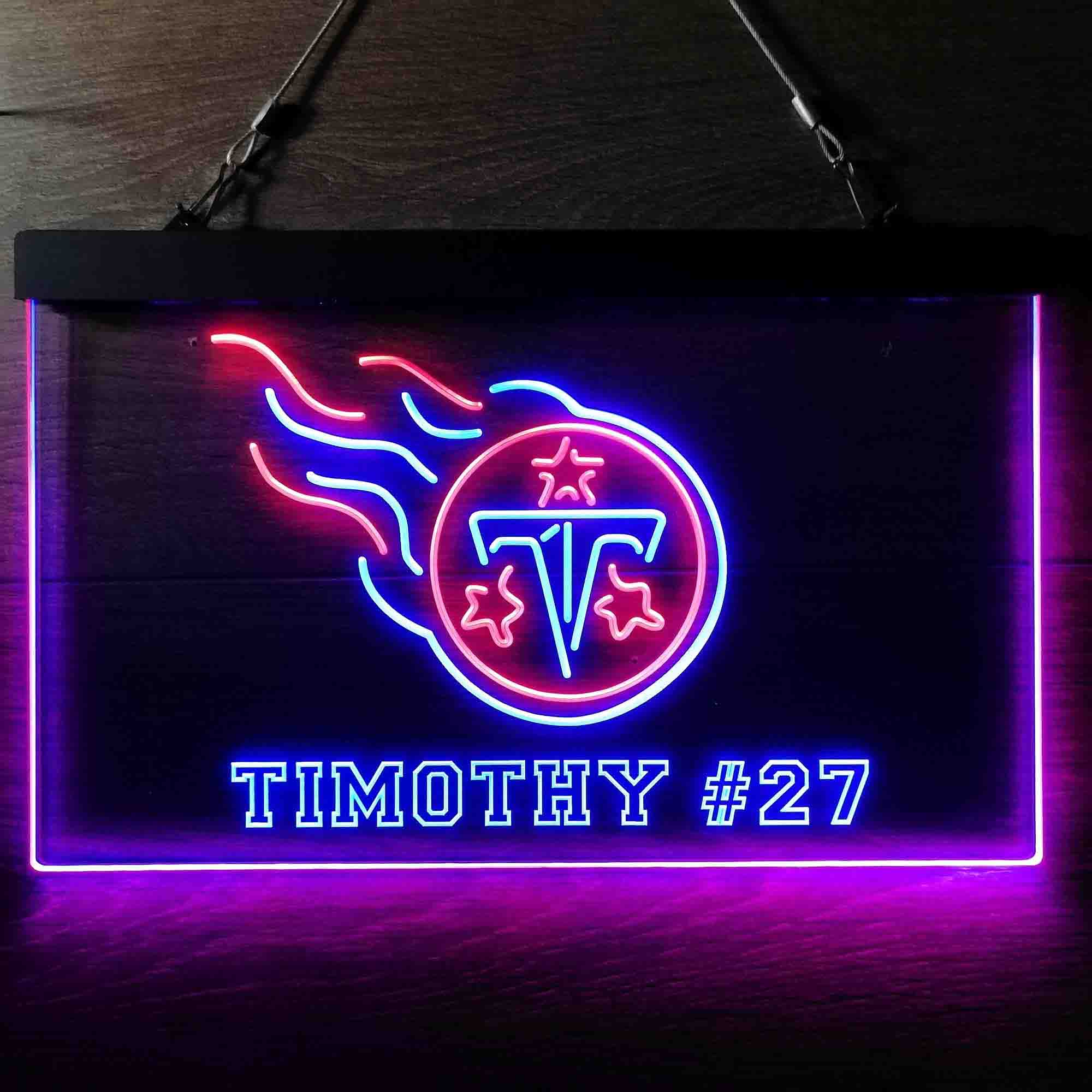 Personalized Tennessee Titans Team Number Neon-Like LED Sign - ProLedSign