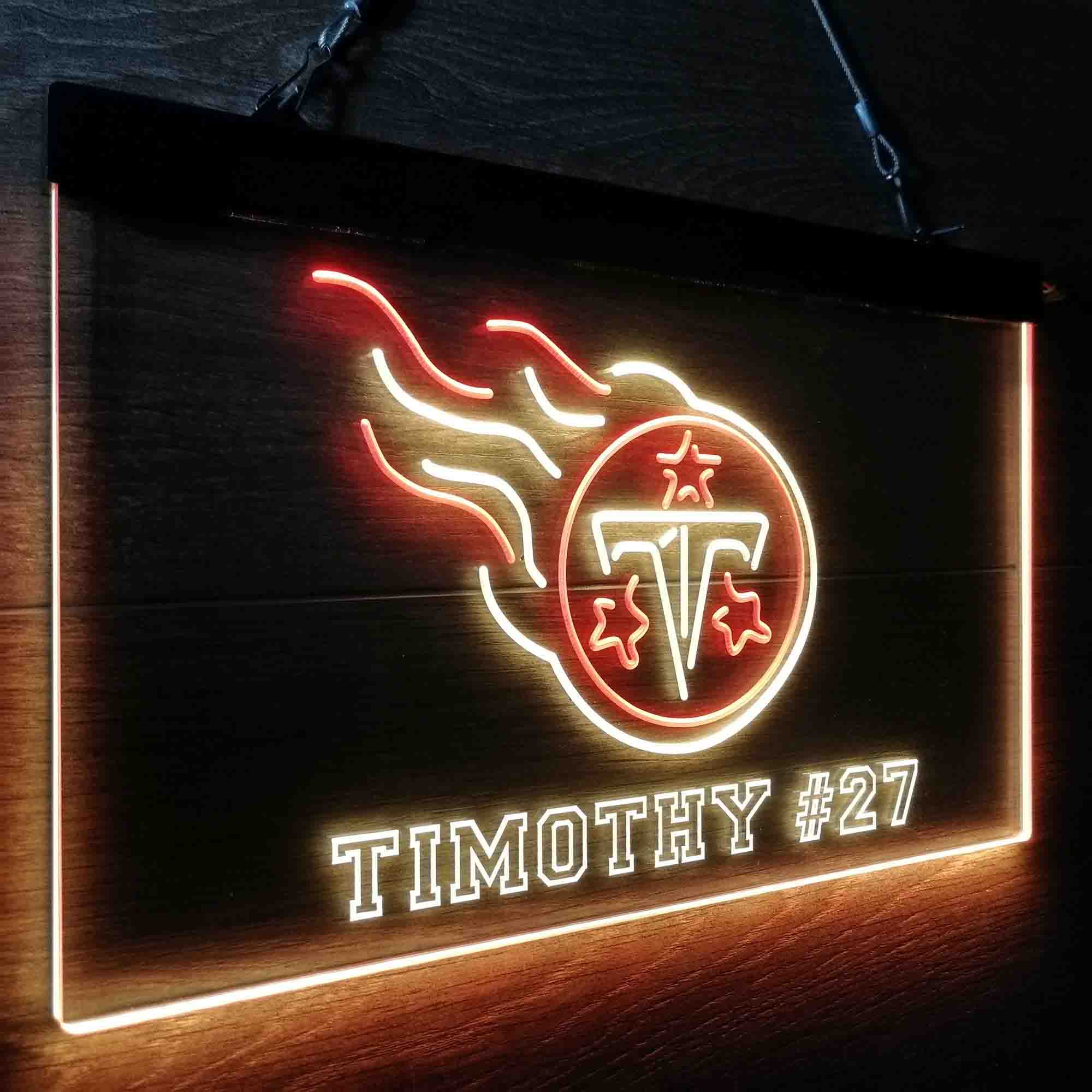 Personalized Tennessee Titans Team Number Neon-Like LED Sign - ProLedSign