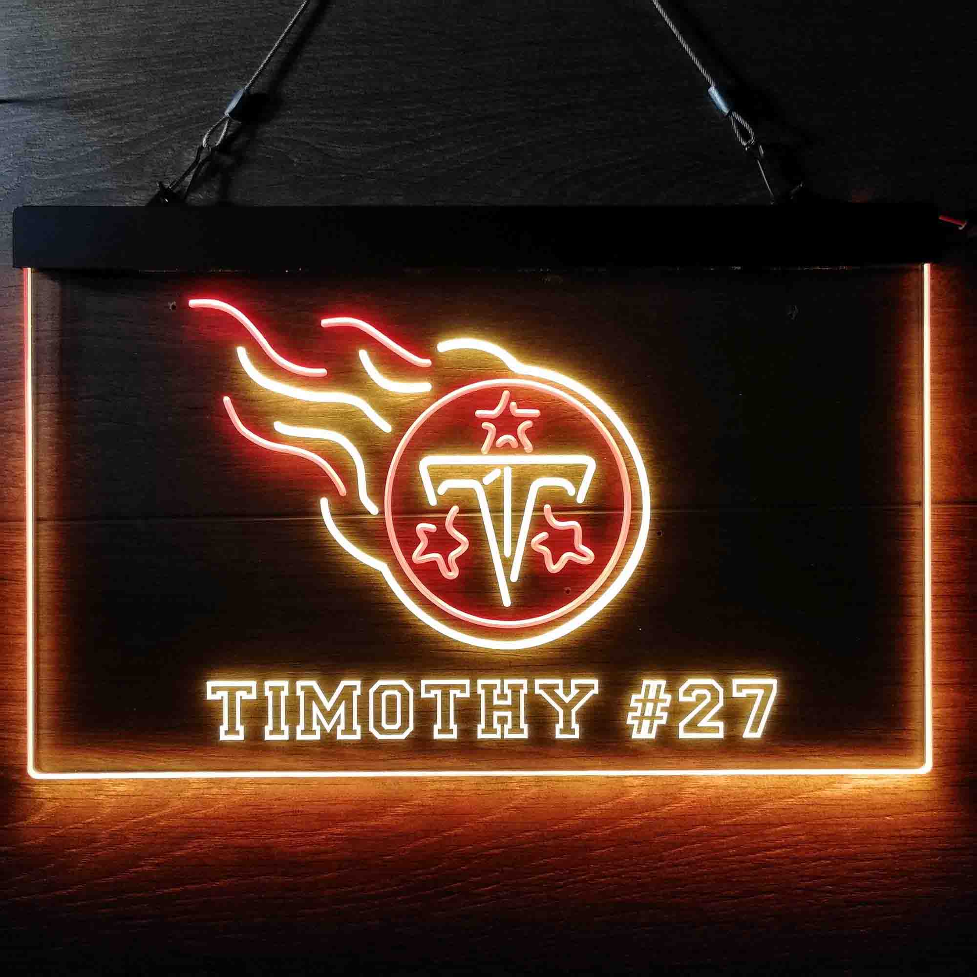 Personalized Tennessee Titans Team Number Neon-Like LED Sign - ProLedSign