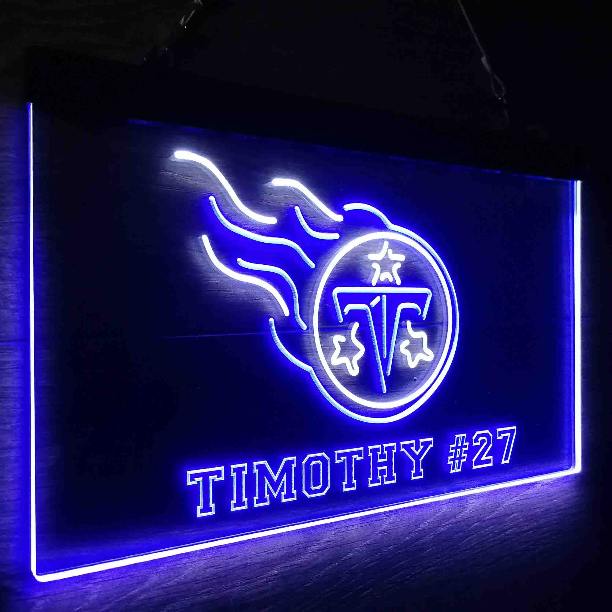 Personalized Tennessee Titans Team Number Neon-Like LED Sign - ProLedSign