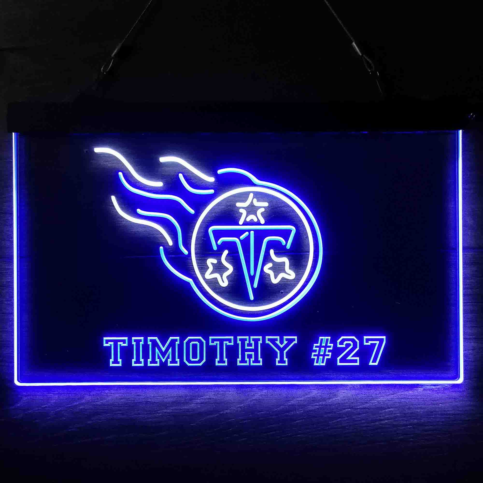 Personalized Tennessee Titans Team Number Neon-Like LED Sign - ProLedSign