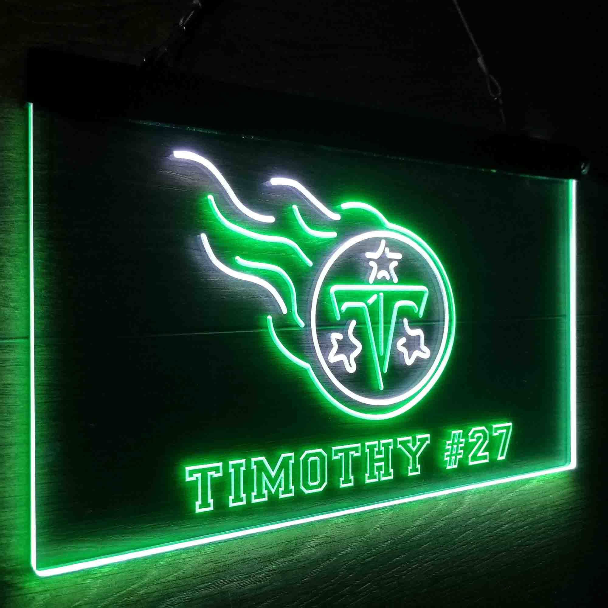 Personalized Tennessee Titans Team Number Neon-Like LED Sign - ProLedSign