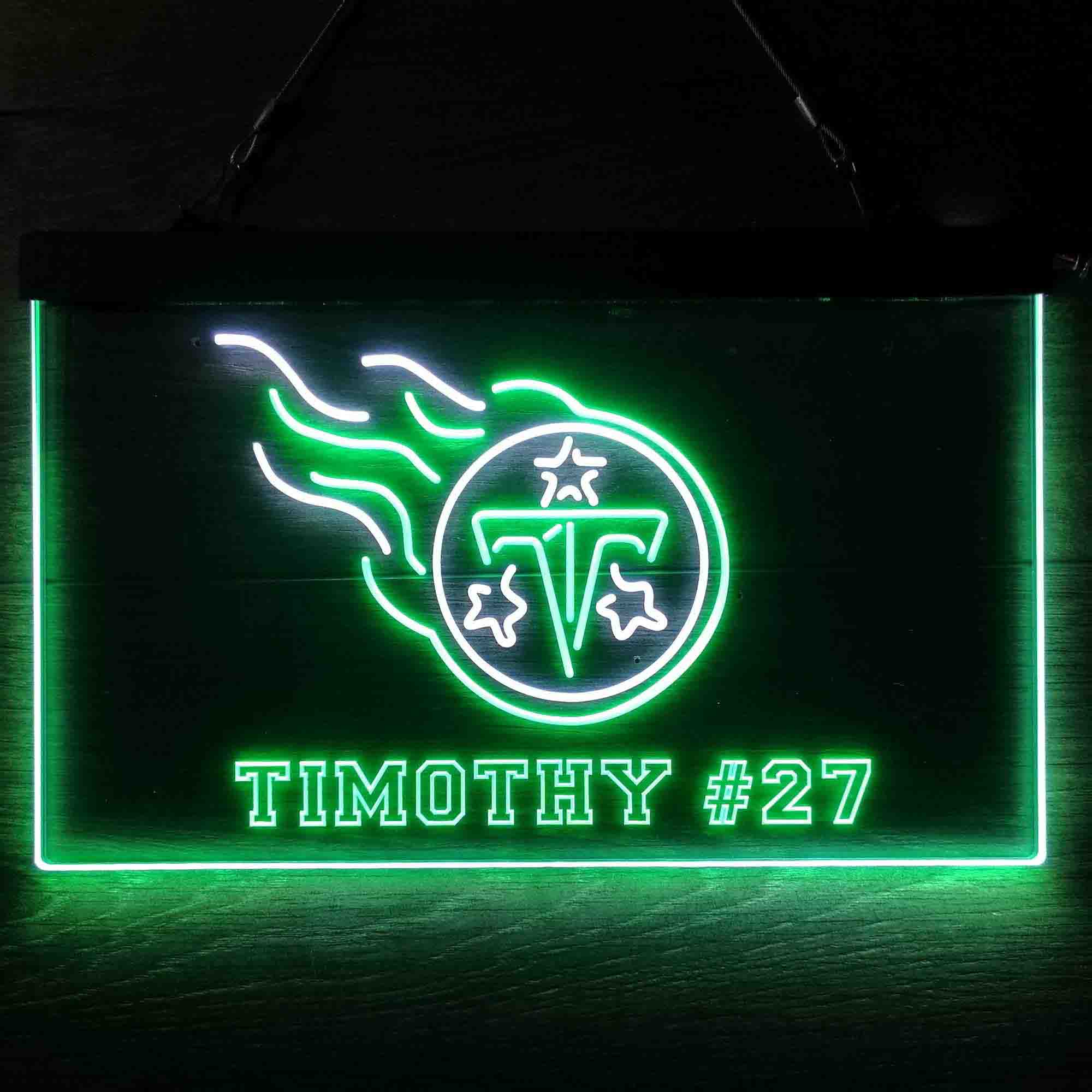 Personalized Tennessee Titans Team Number Neon-Like LED Sign - ProLedSign