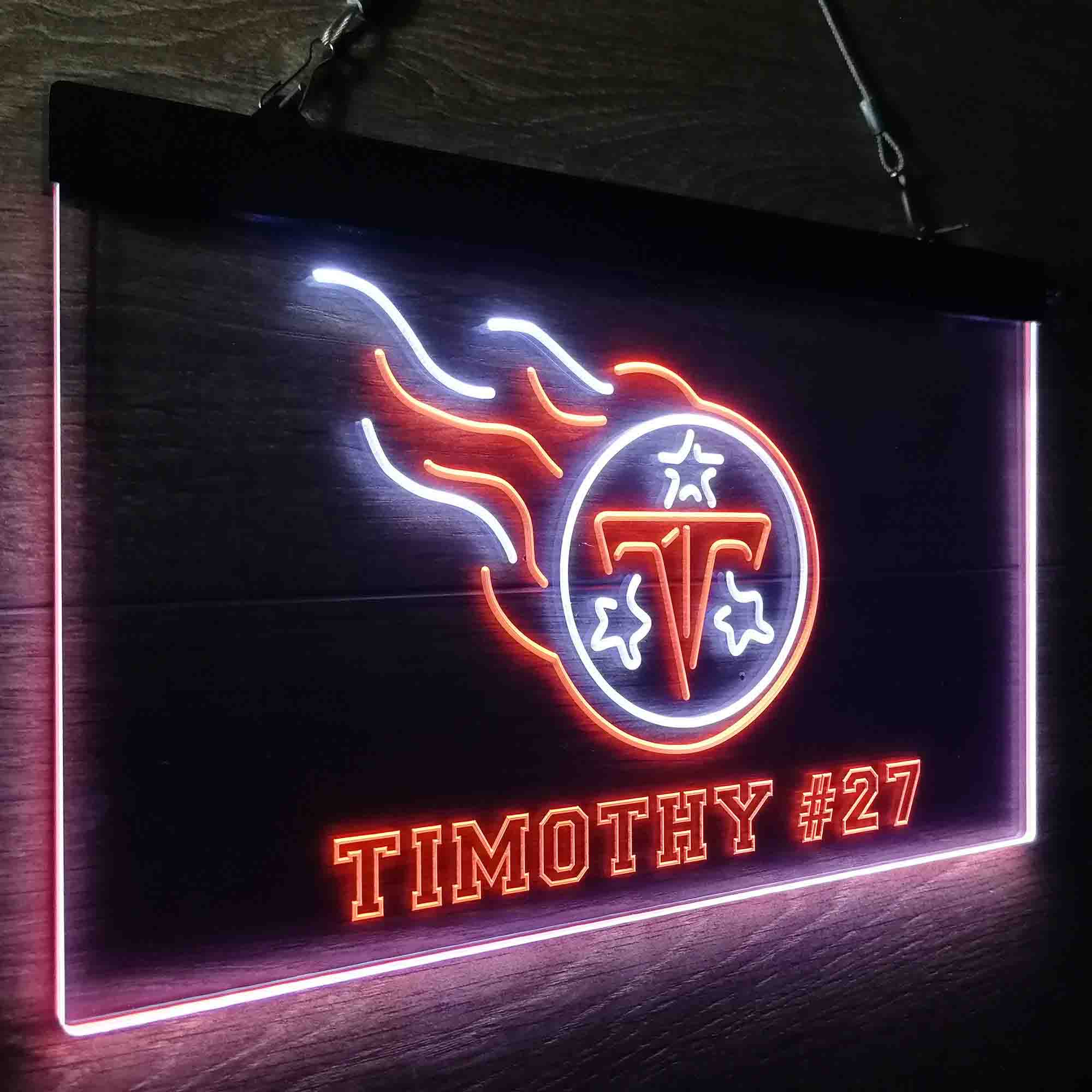 Personalized Tennessee Titans Team Number Neon-Like LED Sign - ProLedSign