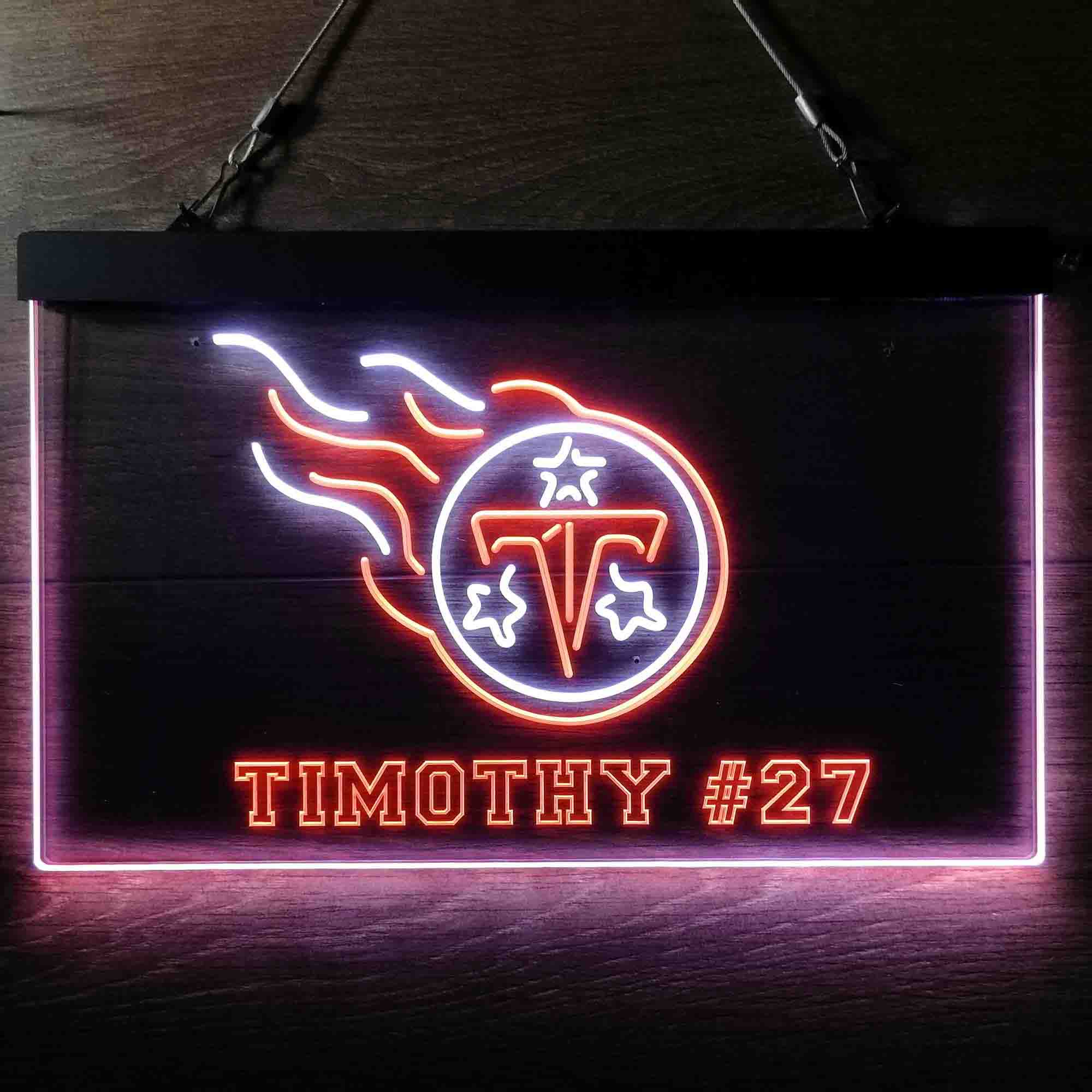 Personalized Tennessee Titans Team Number Neon-Like LED Sign - ProLedSign