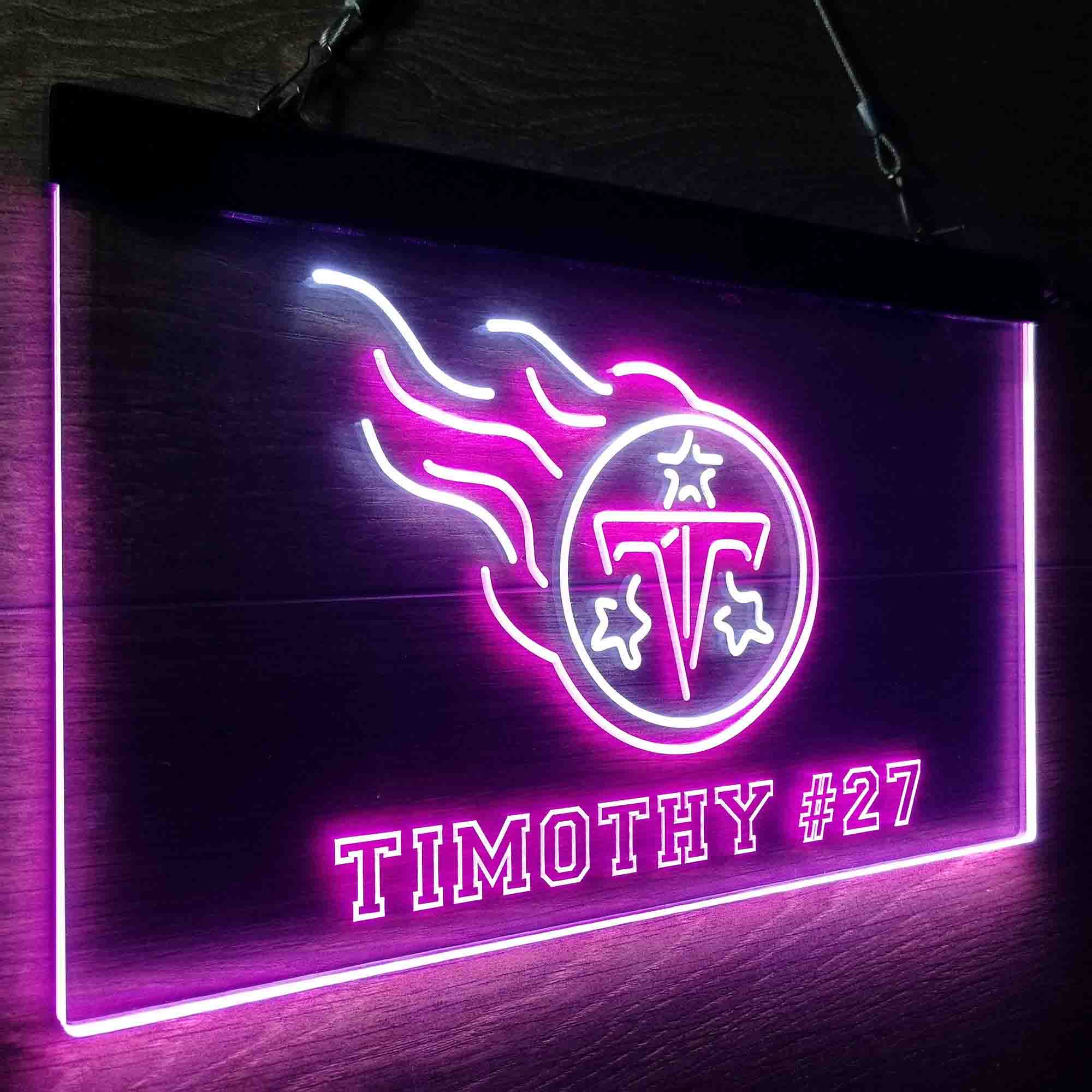 Personalized Tennessee Titans Team Number Neon-Like LED Sign - ProLedSign