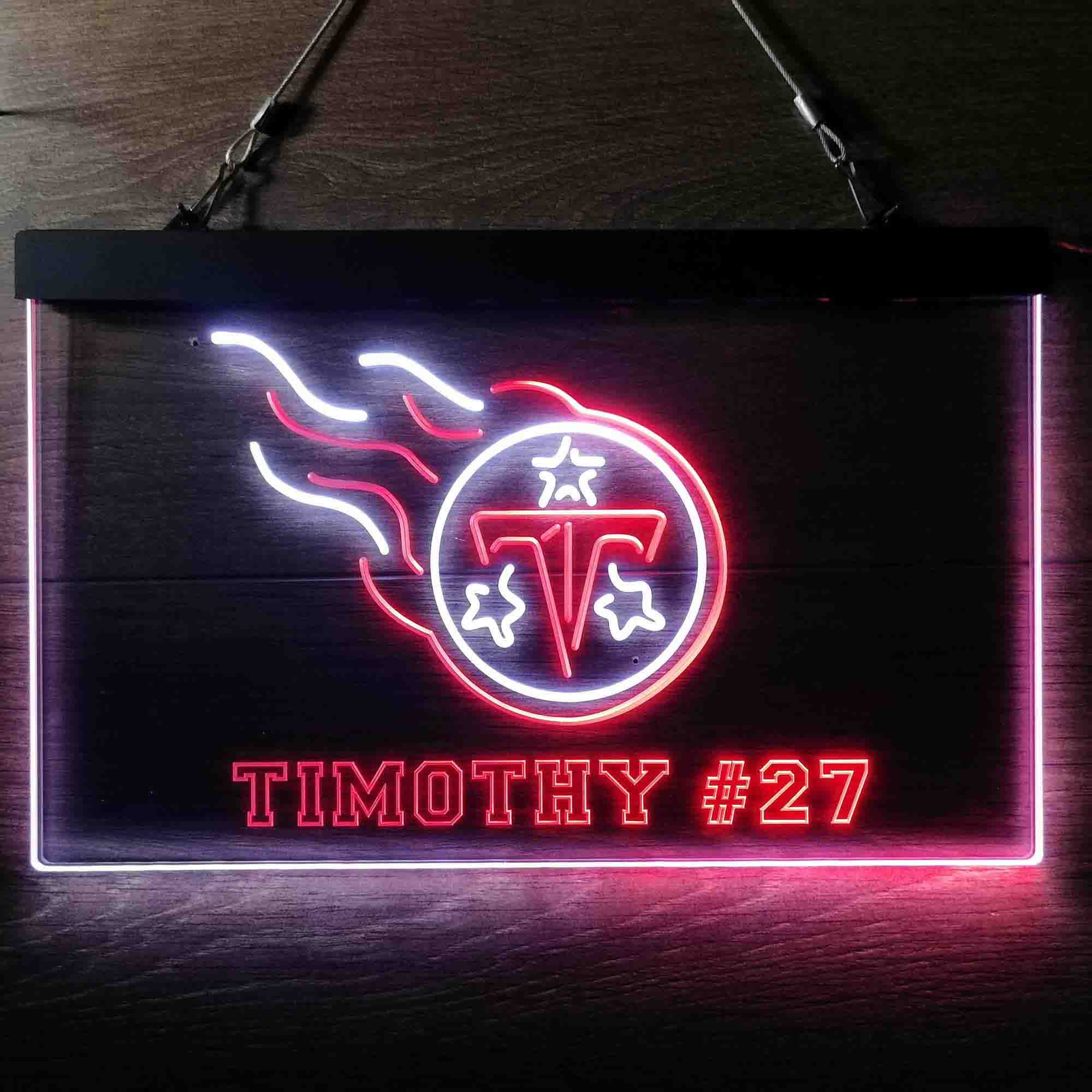 Personalized Tennessee Titans Team Number Neon-Like LED Sign - ProLedSign