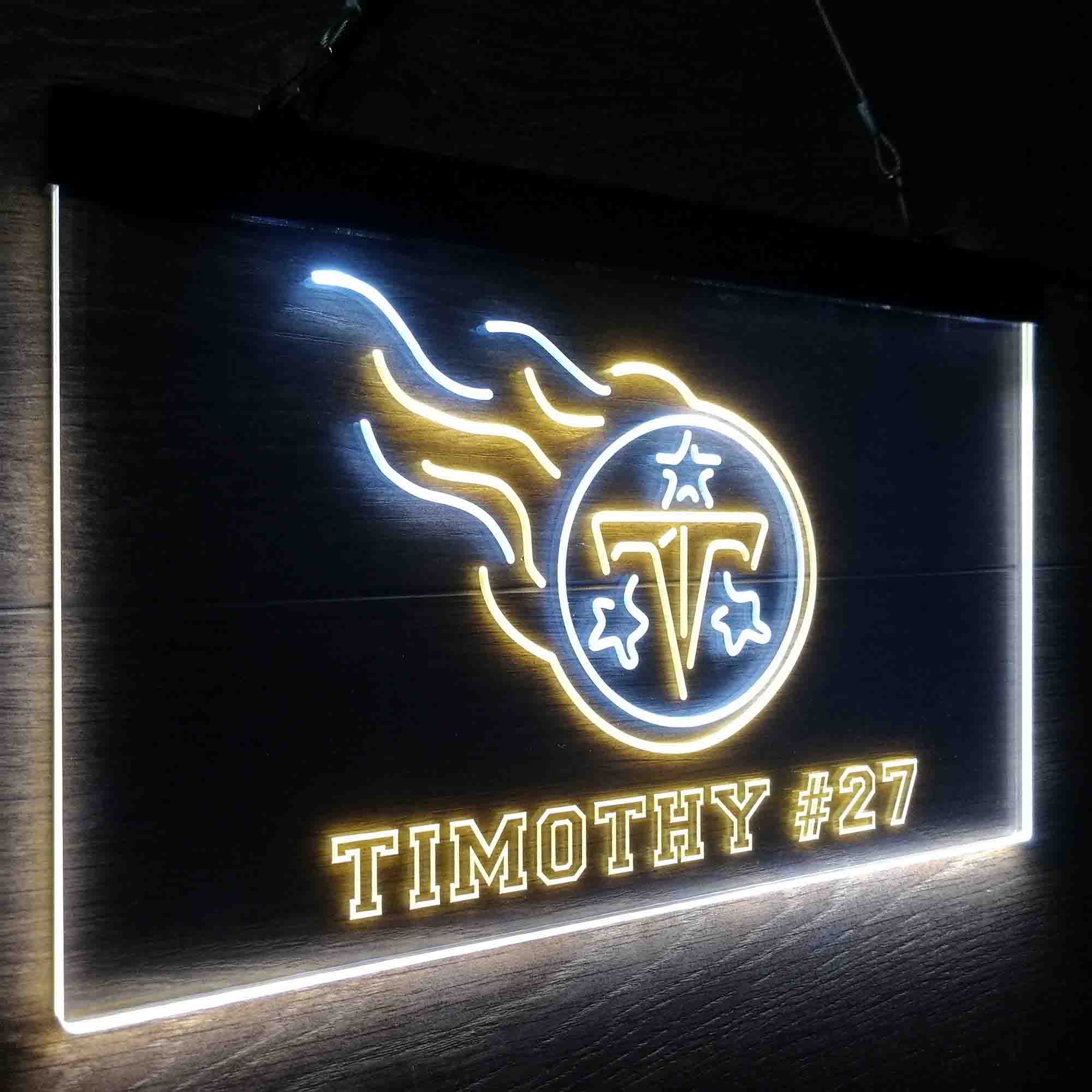 Personalized Tennessee Titans Team Number Neon-Like LED Sign - ProLedSign