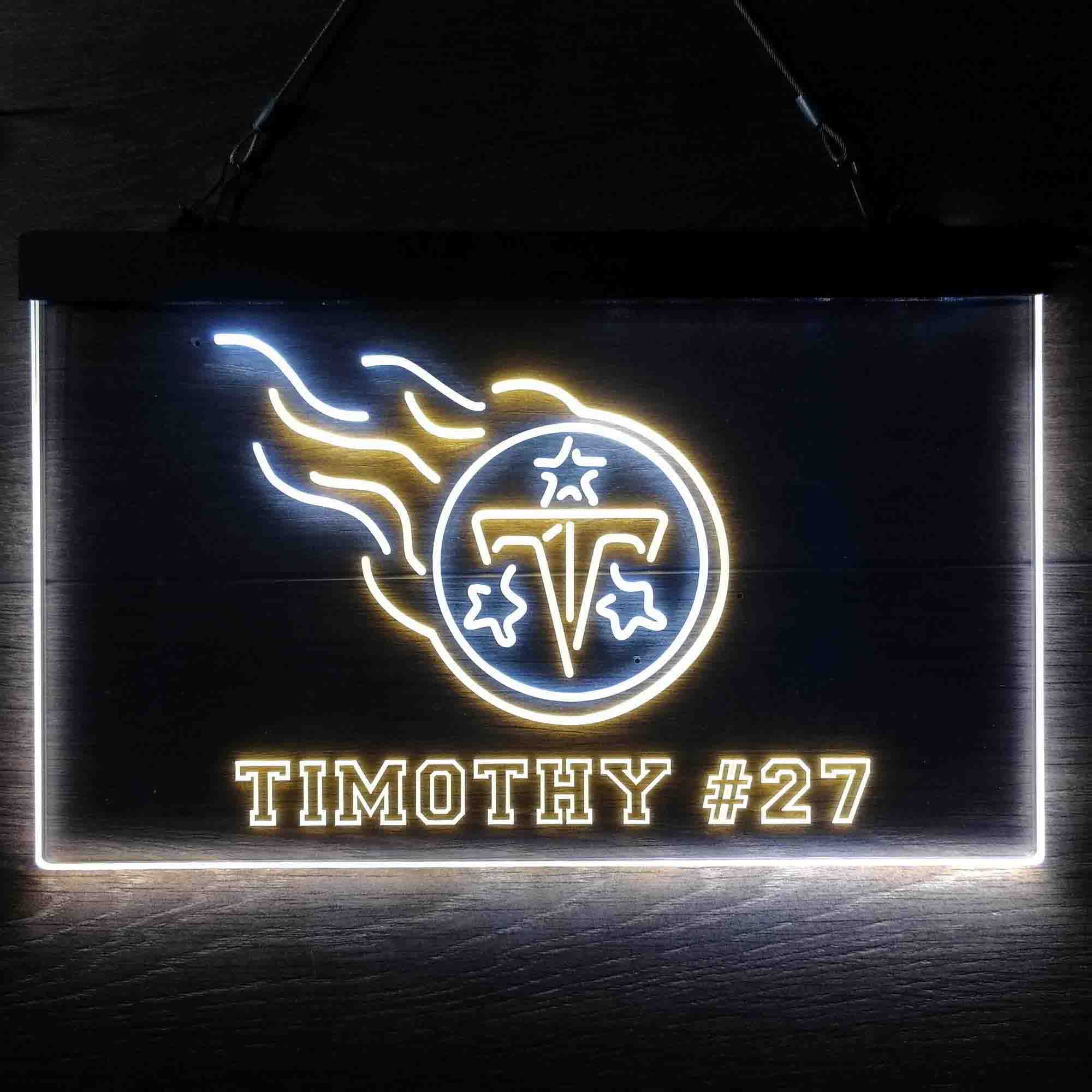 Personalized Tennessee Titans Team Number Neon-Like LED Sign - ProLedSign