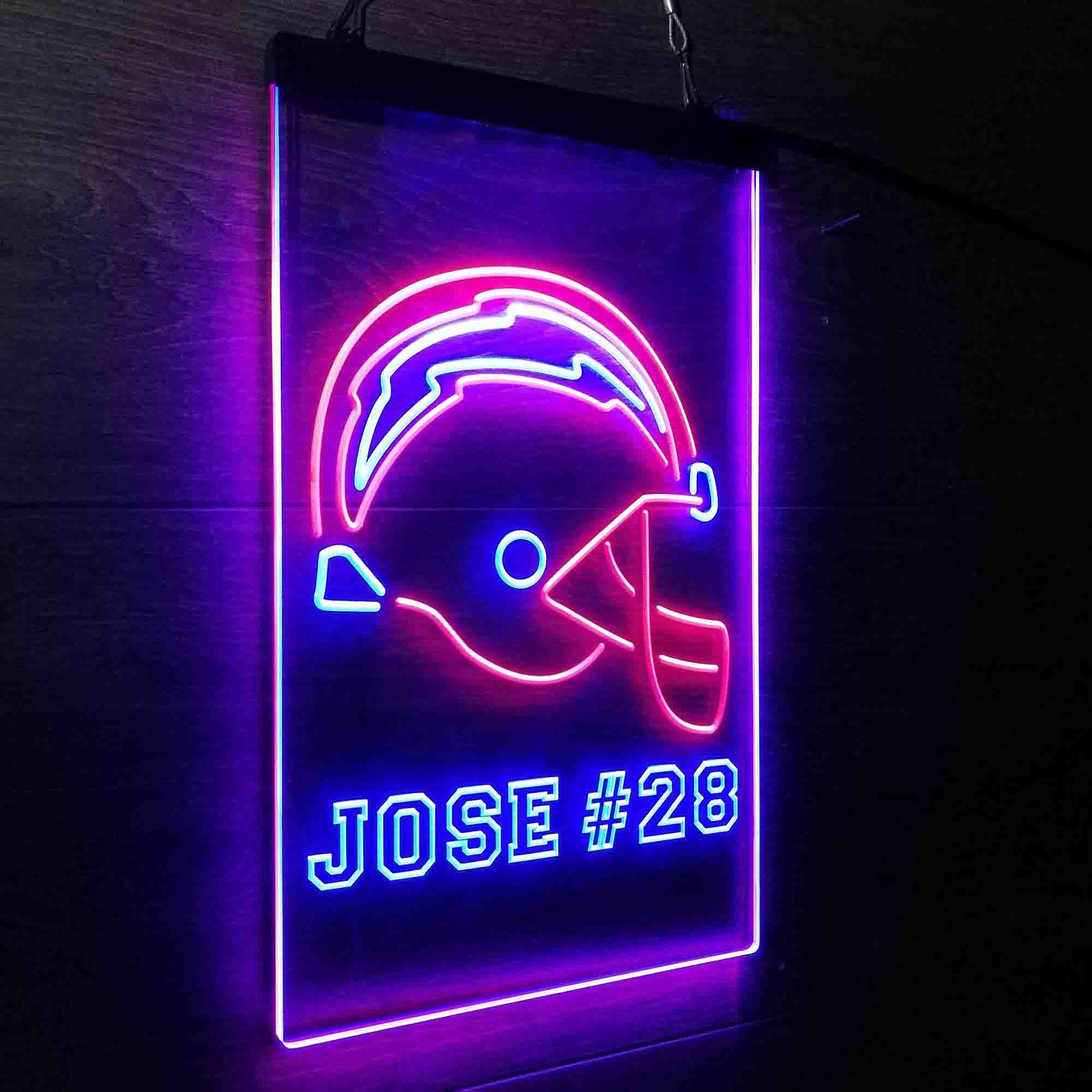 Personalized San Diego Chargers Team Number Neon-Like Led Light Sign - ProLedSign