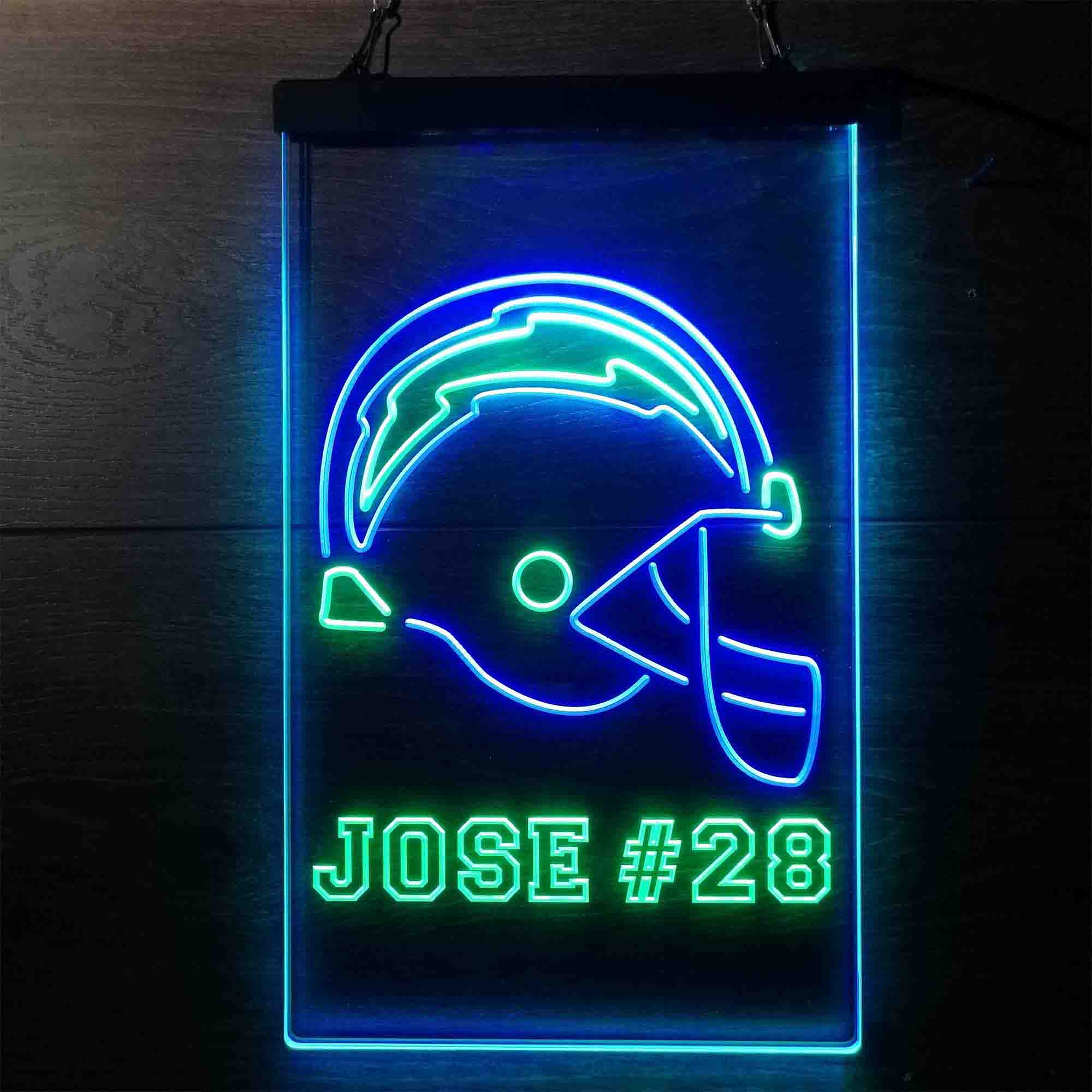 Personalized San Diego Chargers Team Number Neon-Like Led Light Sign - ProLedSign