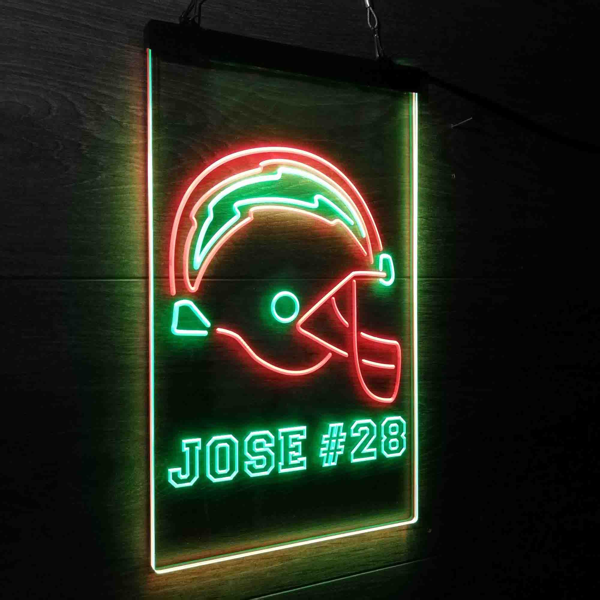 Personalized San Diego Chargers Team Number Neon-Like Led Light Sign - ProLedSign