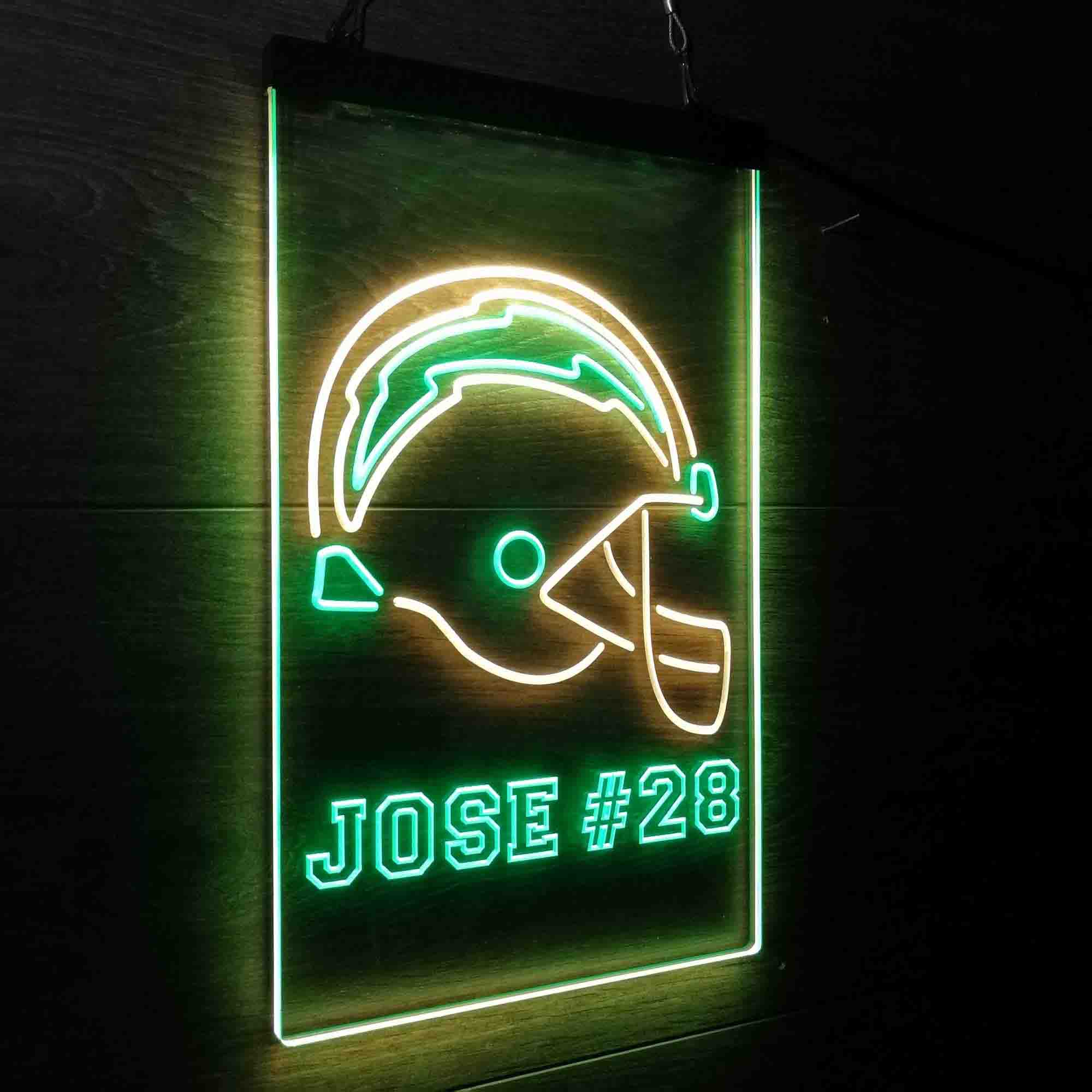 Personalized San Diego Chargers Team Number Neon-Like Led Light Sign - ProLedSign