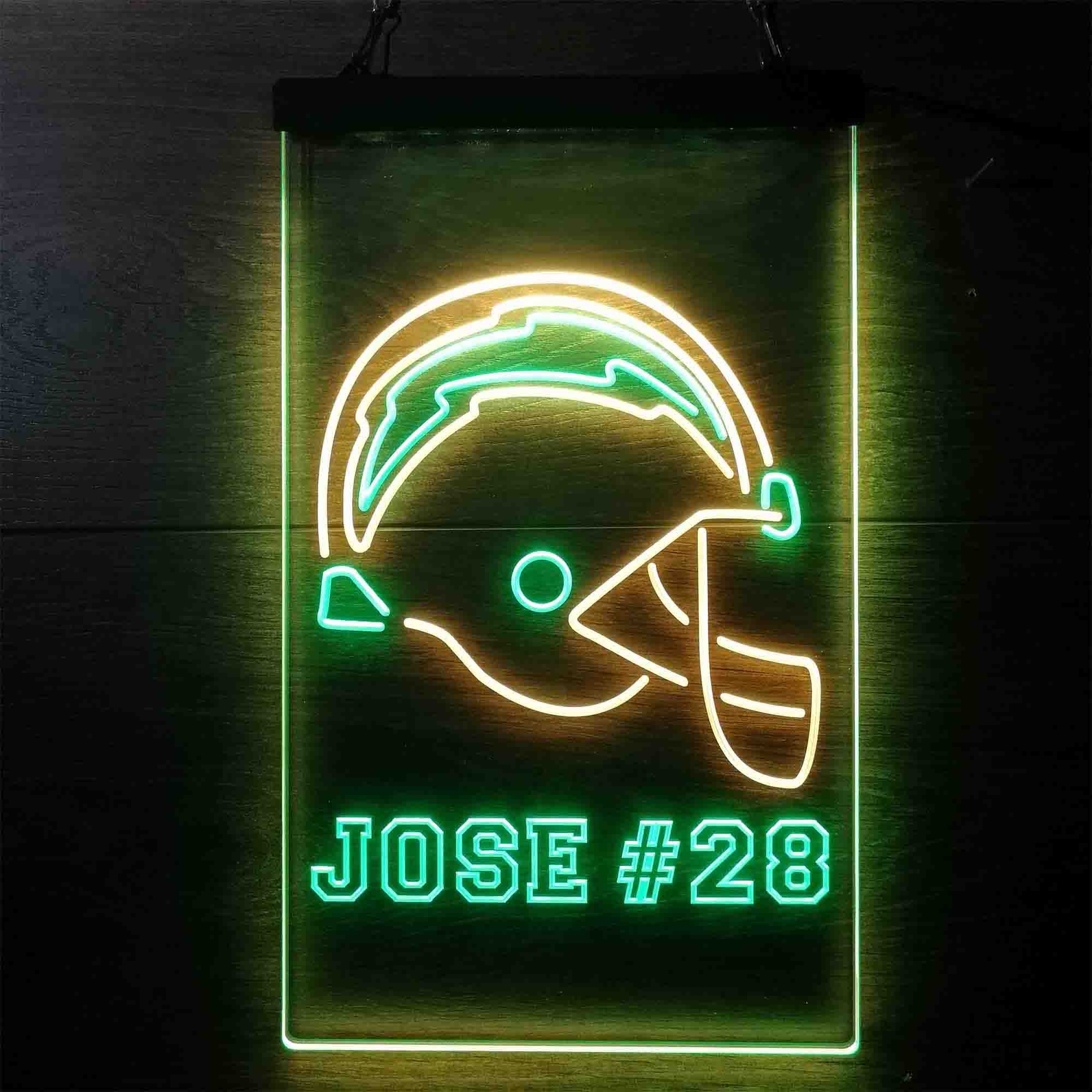 Personalized San Diego Chargers Team Number Neon-Like Led Light Sign - ProLedSign