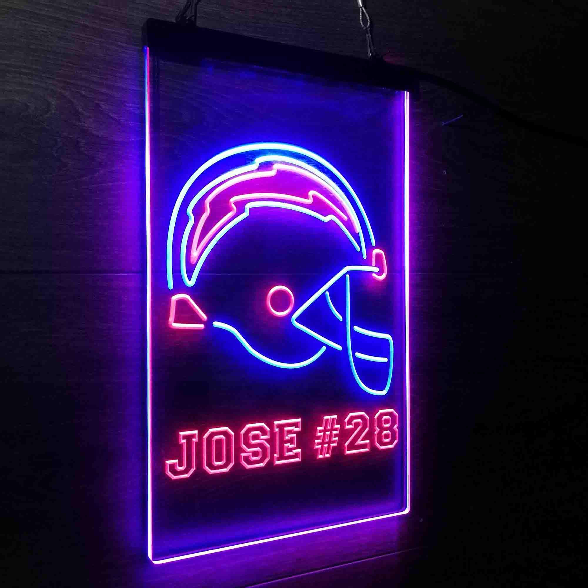 Personalized San Diego Chargers Team Number Neon-Like Led Light Sign - ProLedSign