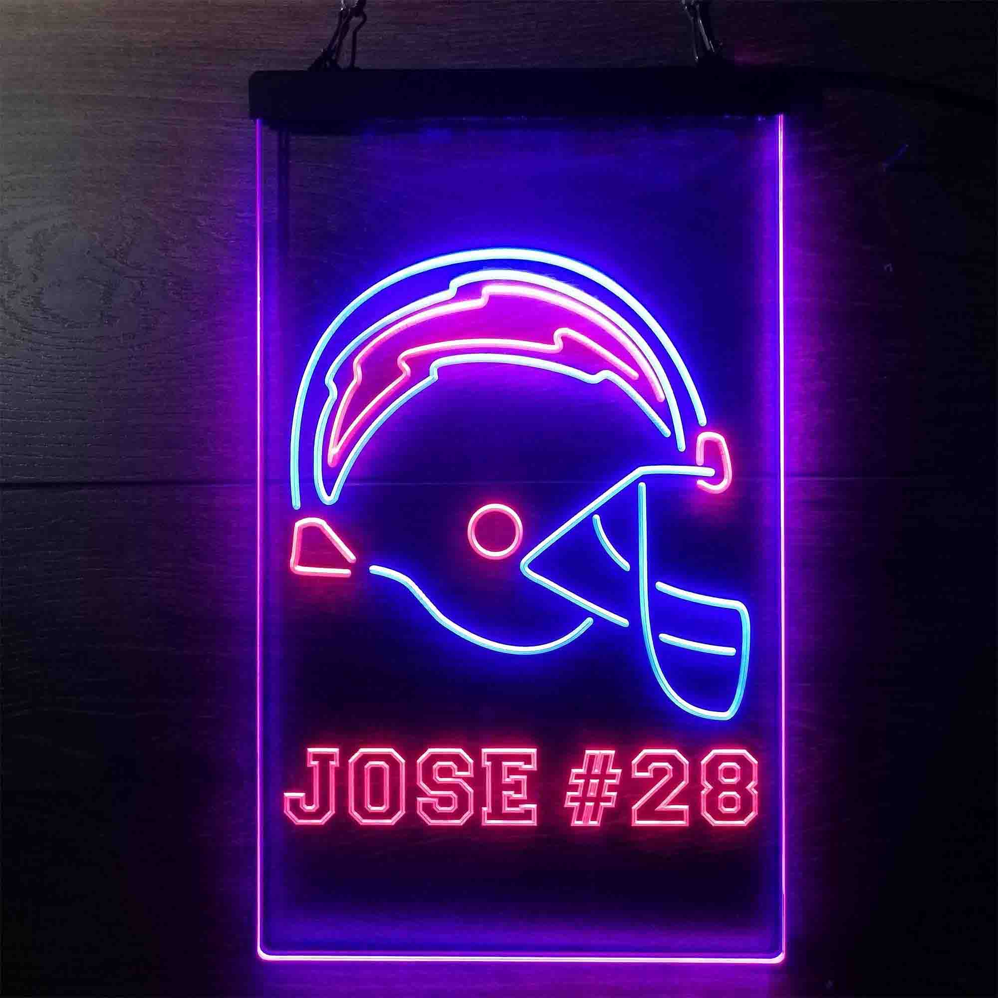 Personalized San Diego Chargers Team Number Neon-Like Led Light Sign - ProLedSign