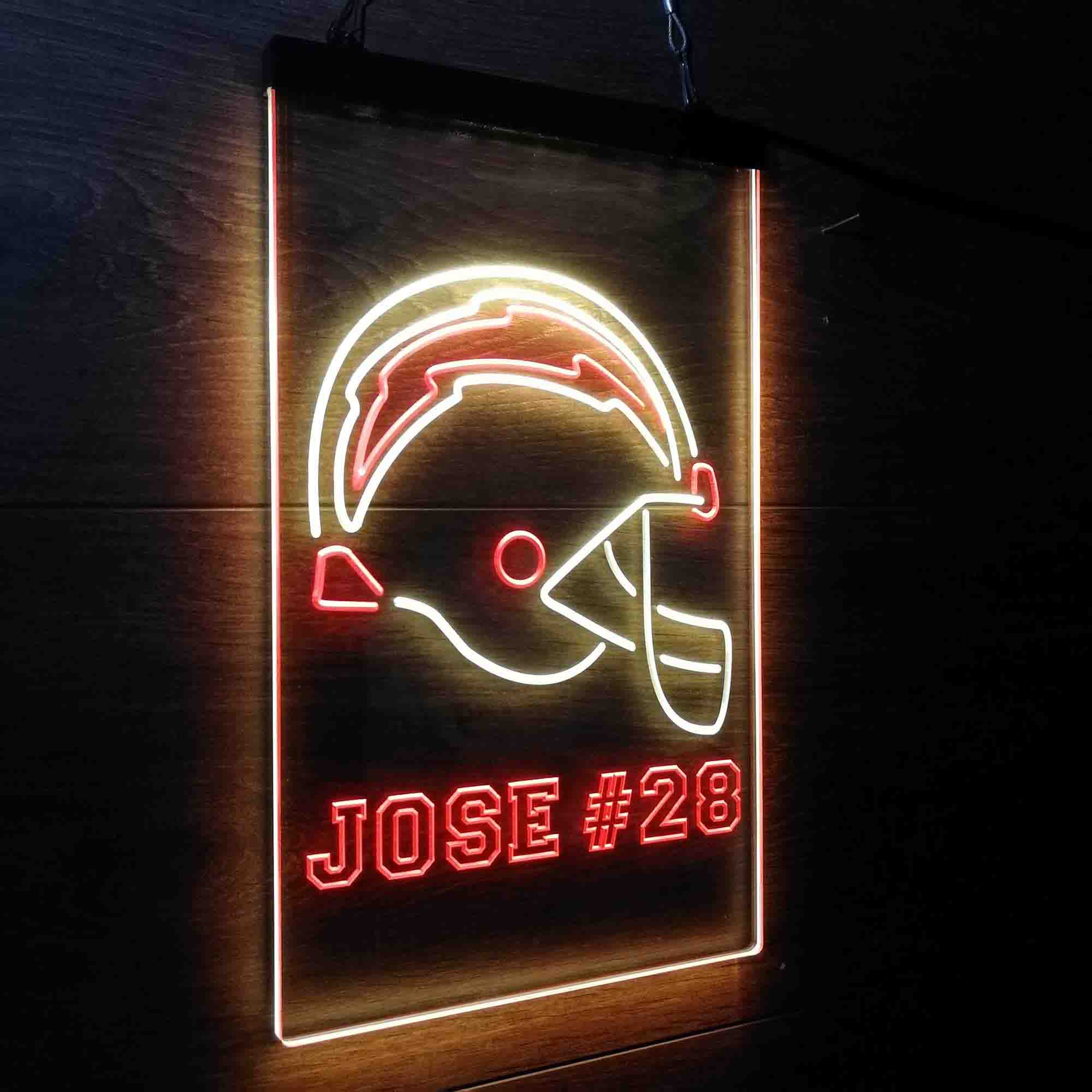 Personalized San Diego Chargers Team Number Neon-Like Led Light Sign - ProLedSign