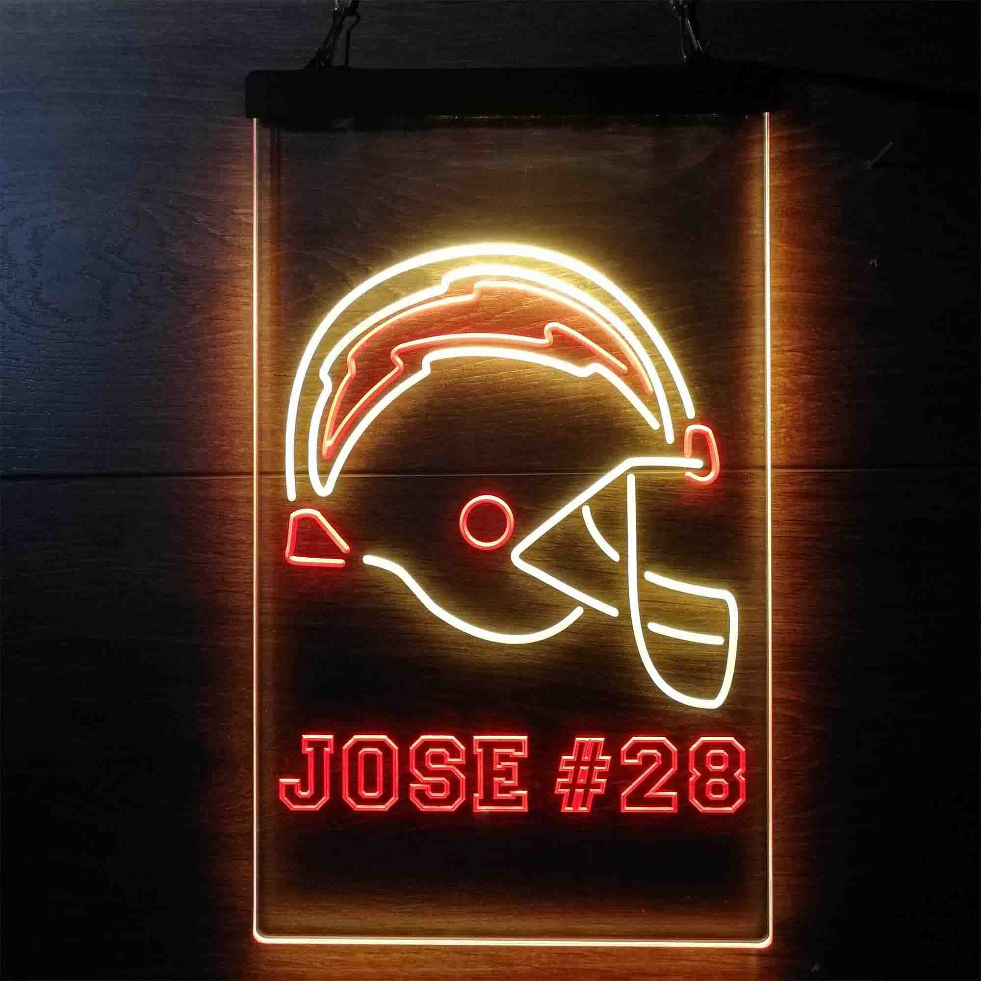 Personalized San Diego Chargers Team Number Neon-Like Led Light Sign - ProLedSign