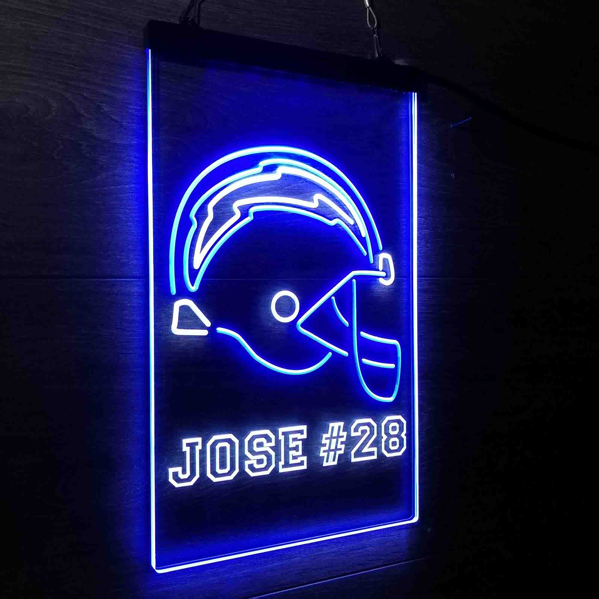 Personalized San Diego Chargers Team Number Neon-Like Led Light Sign - ProLedSign