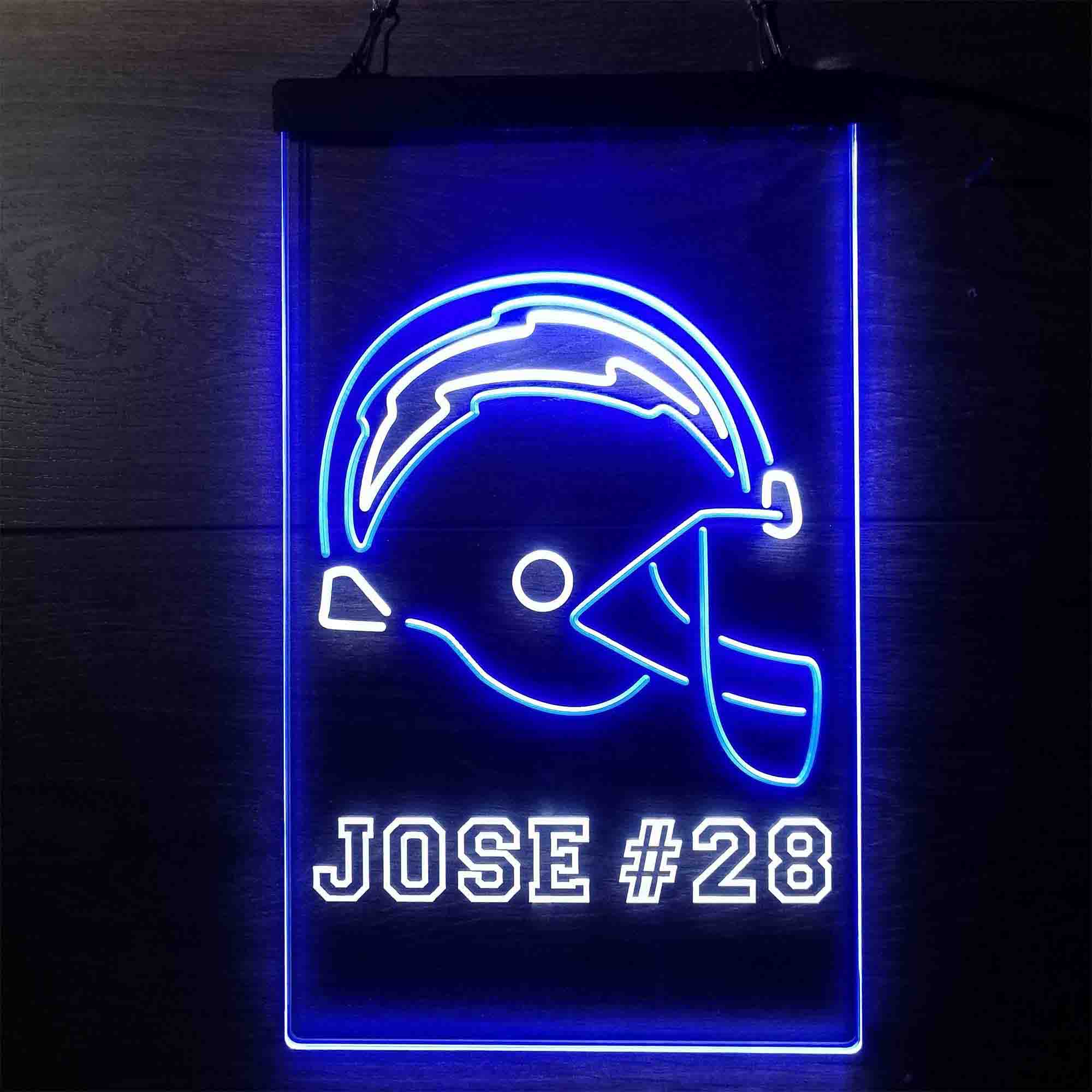 Personalized San Diego Chargers Team Number Neon-Like Led Light Sign