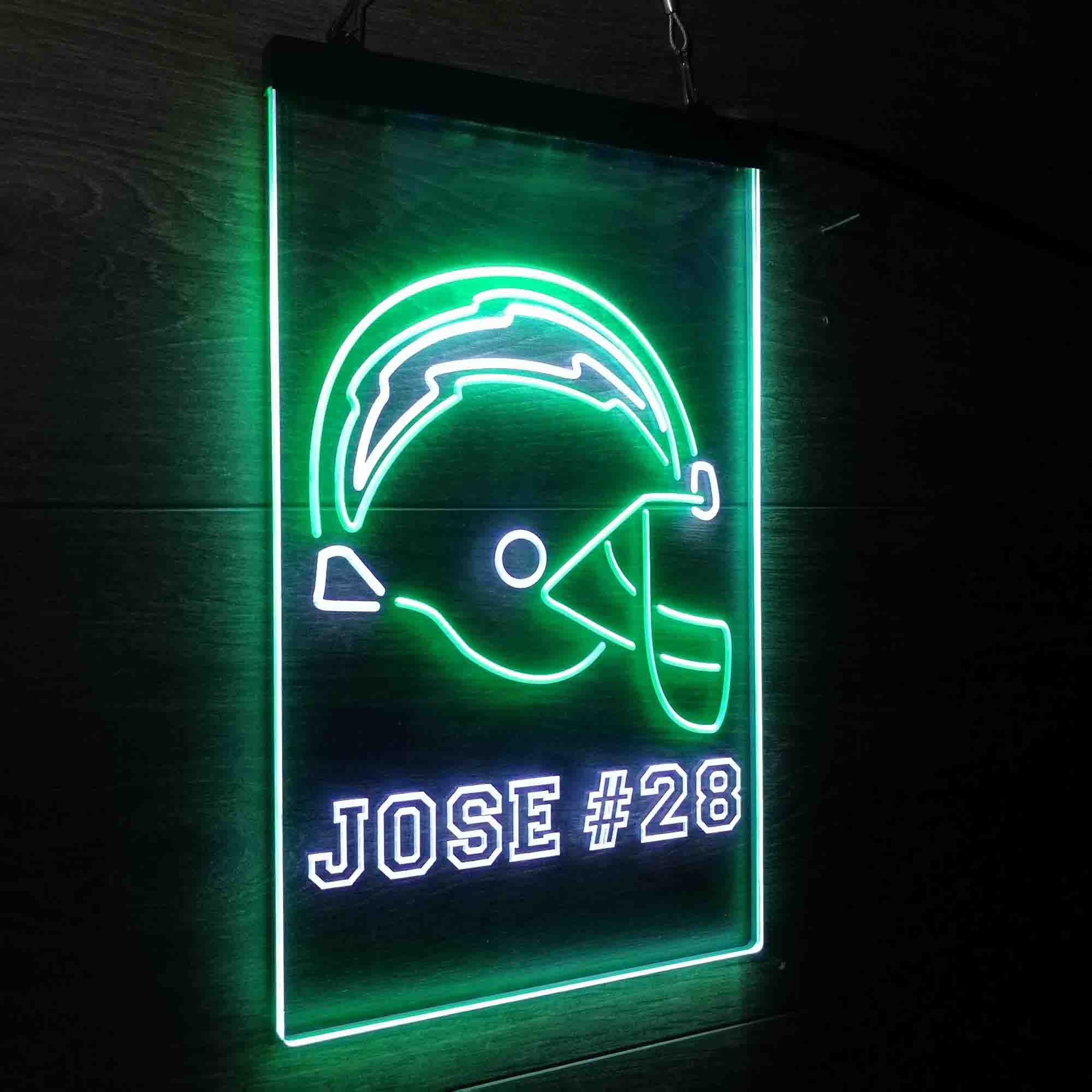 Personalized San Diego Chargers Team Number Neon-Like Led Light Sign - ProLedSign