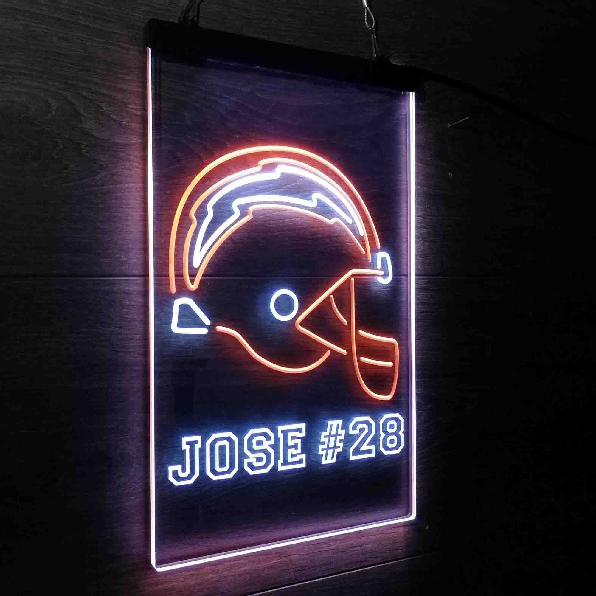 Personalized San Diego Chargers Team Number Neon-Like Led Light Sign - ProLedSign