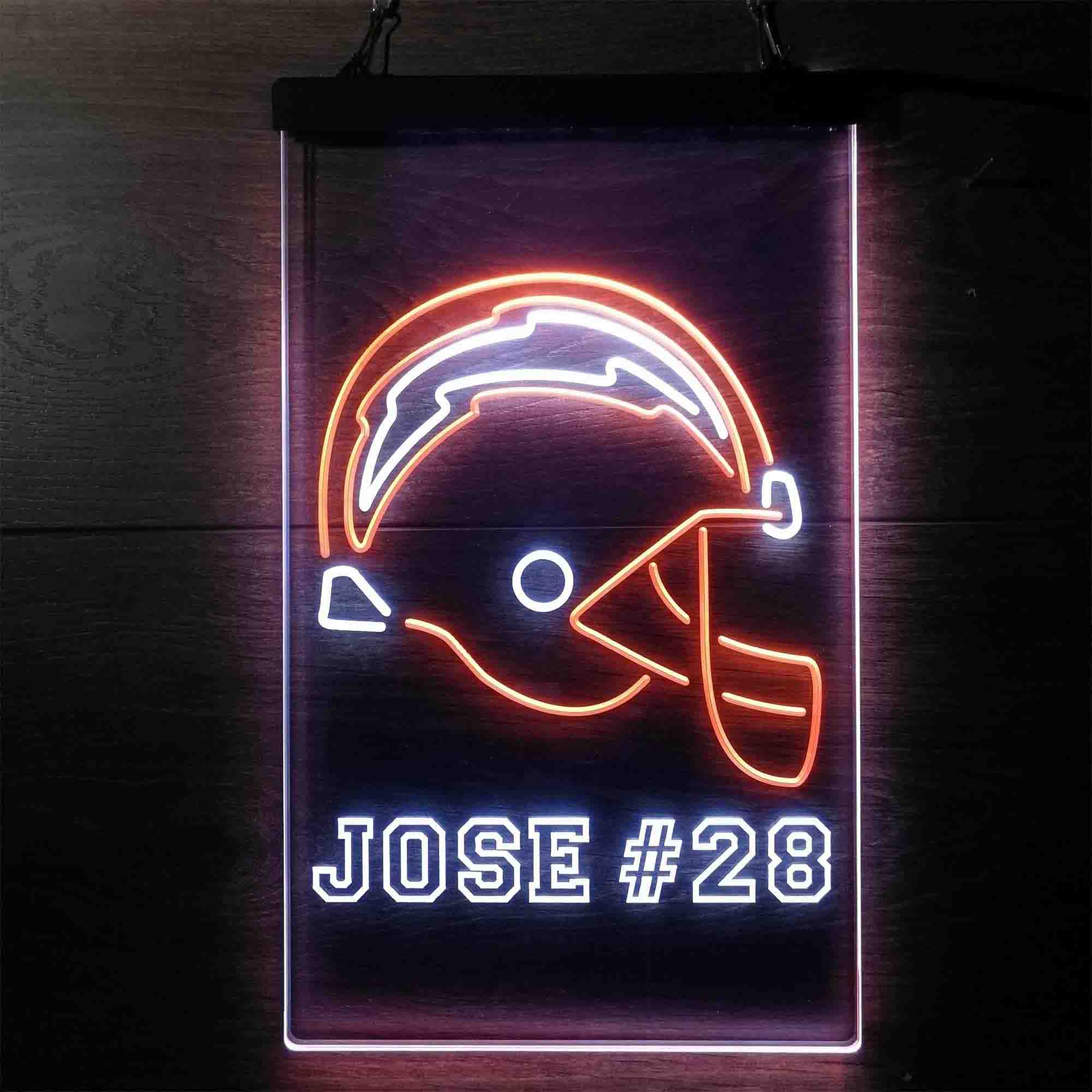 Personalized San Diego Chargers Team Number Neon-Like Led Light Sign - ProLedSign