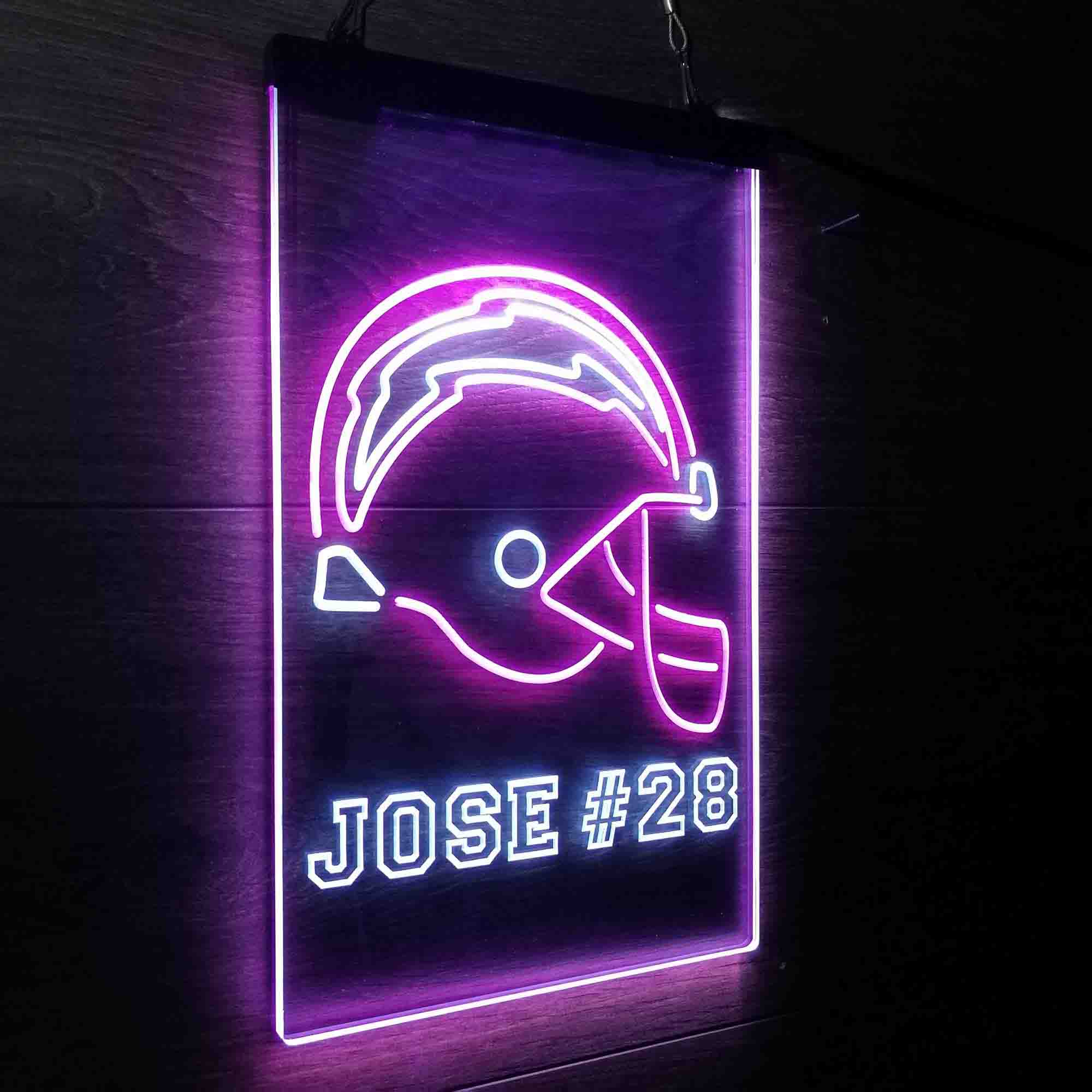 Personalized San Diego Chargers Team Number Neon-Like Led Light Sign - ProLedSign