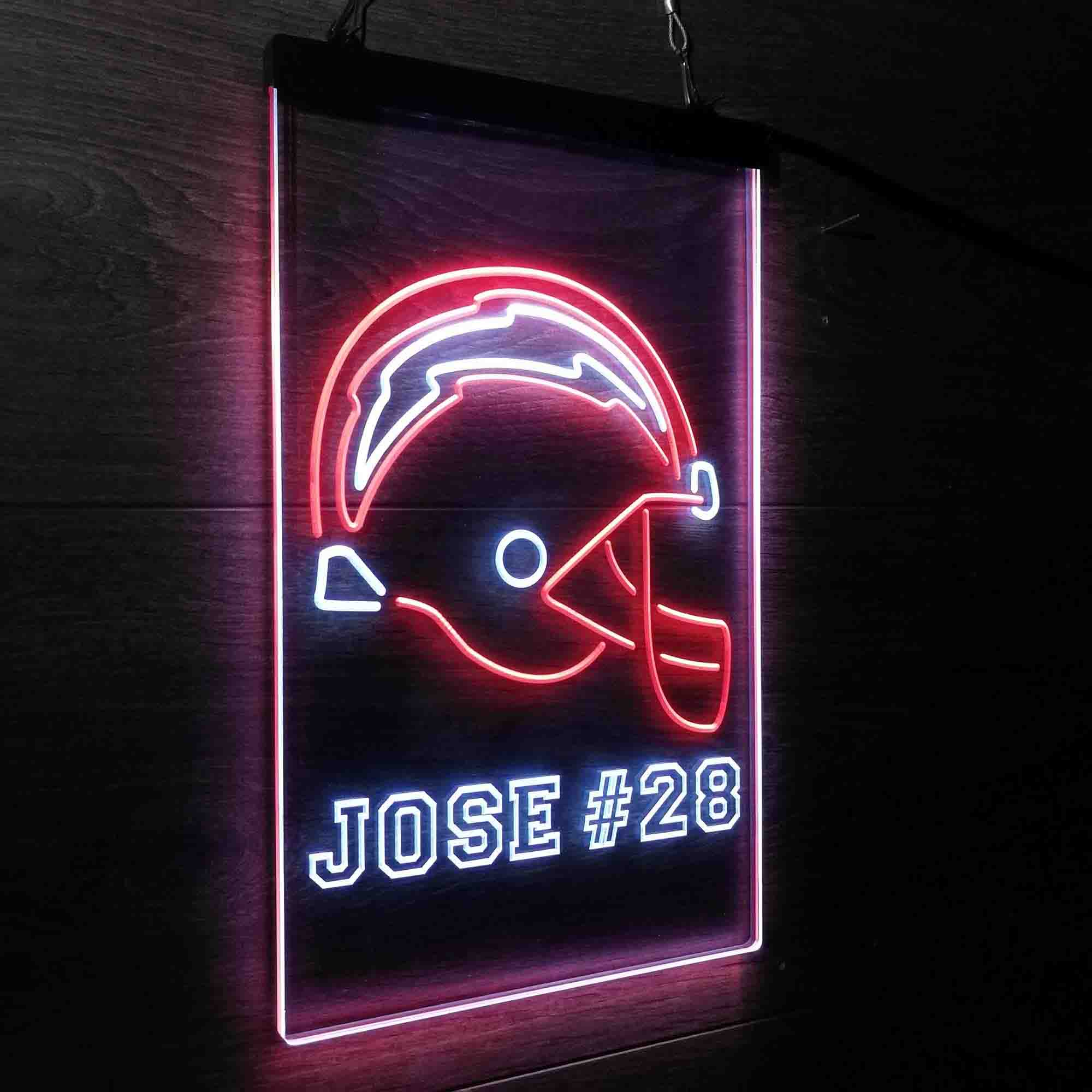 Personalized San Diego Chargers Team Number Neon-Like Led Light Sign - ProLedSign