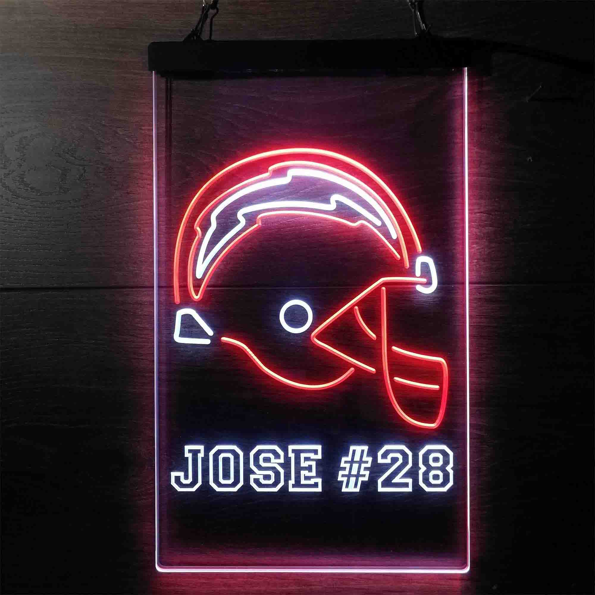 Personalized San Diego Chargers Team Number Neon-Like Led Light Sign - ProLedSign