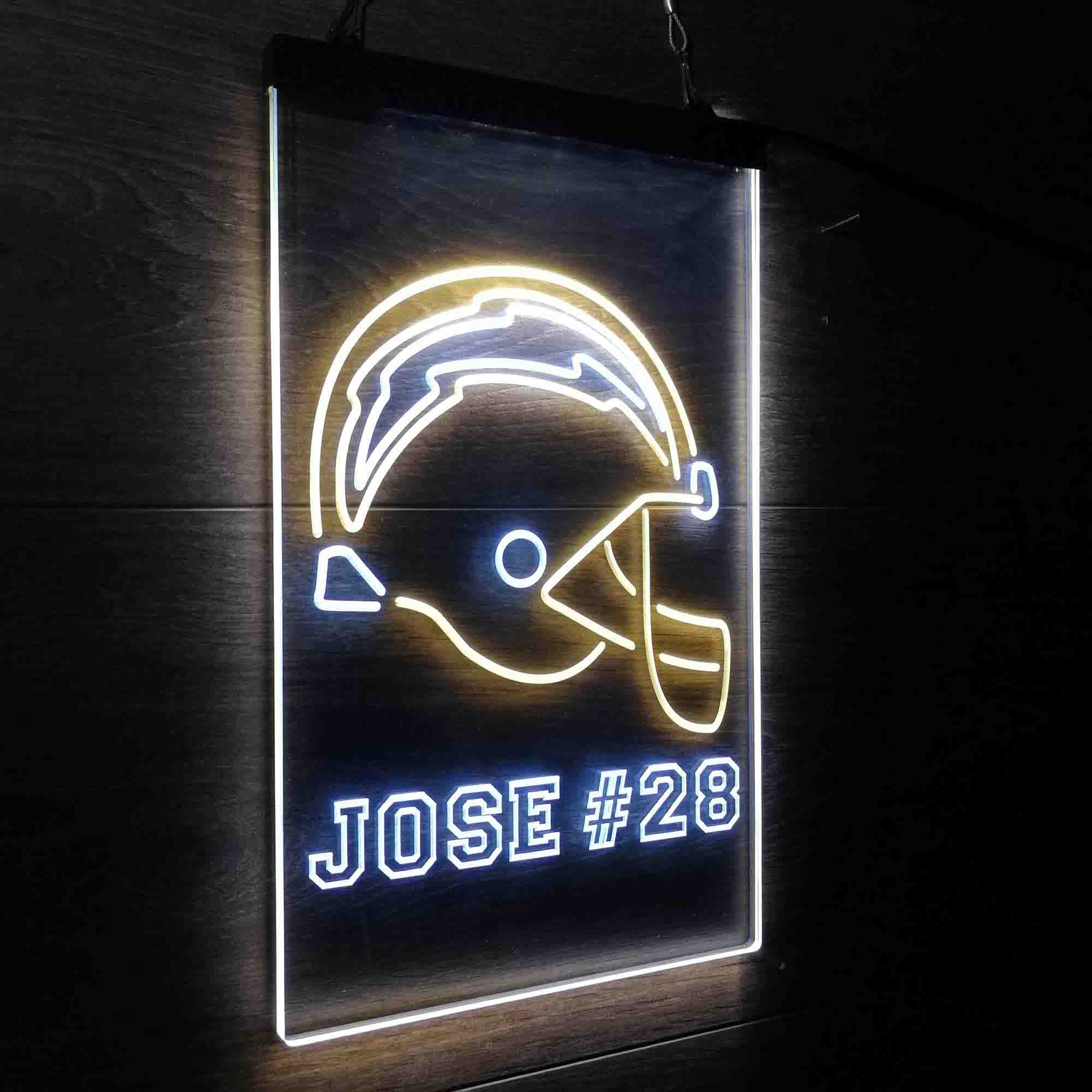 Personalized San Diego Chargers Team Number Neon-Like Led Light Sign - ProLedSign